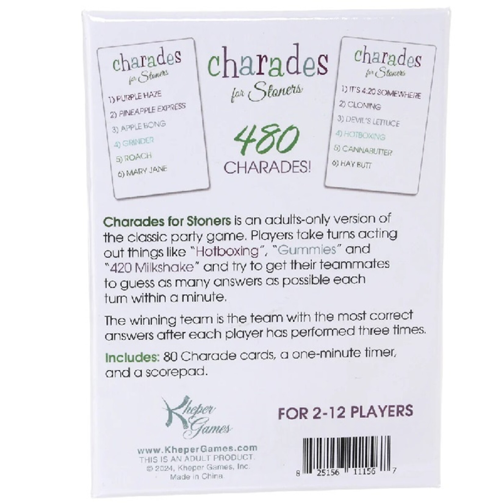 KHEPER GAMES CHARADES FOR STONERS