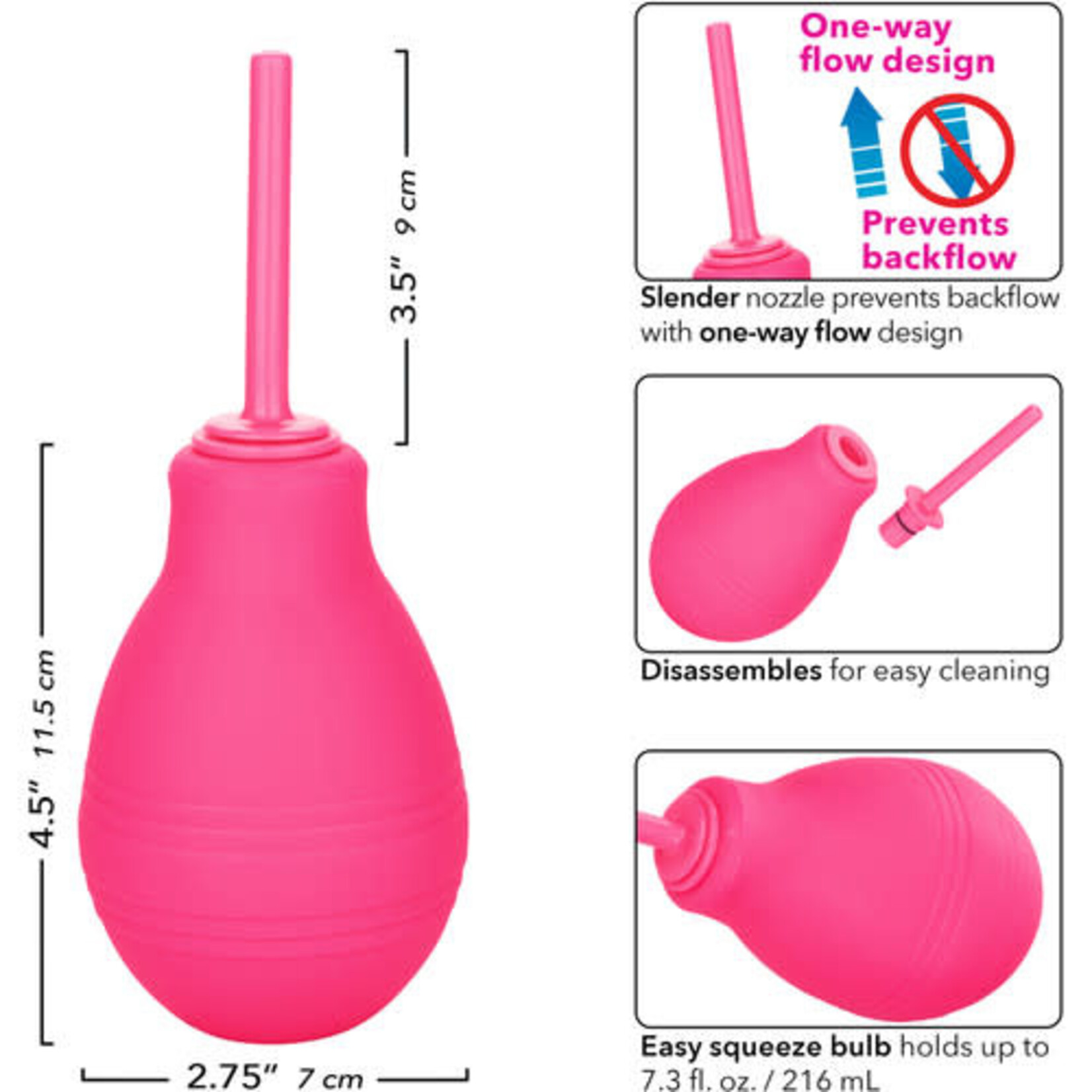 CALEXOTICS CHEEKY ONE-WAY FLOW DOUCHE - PINK