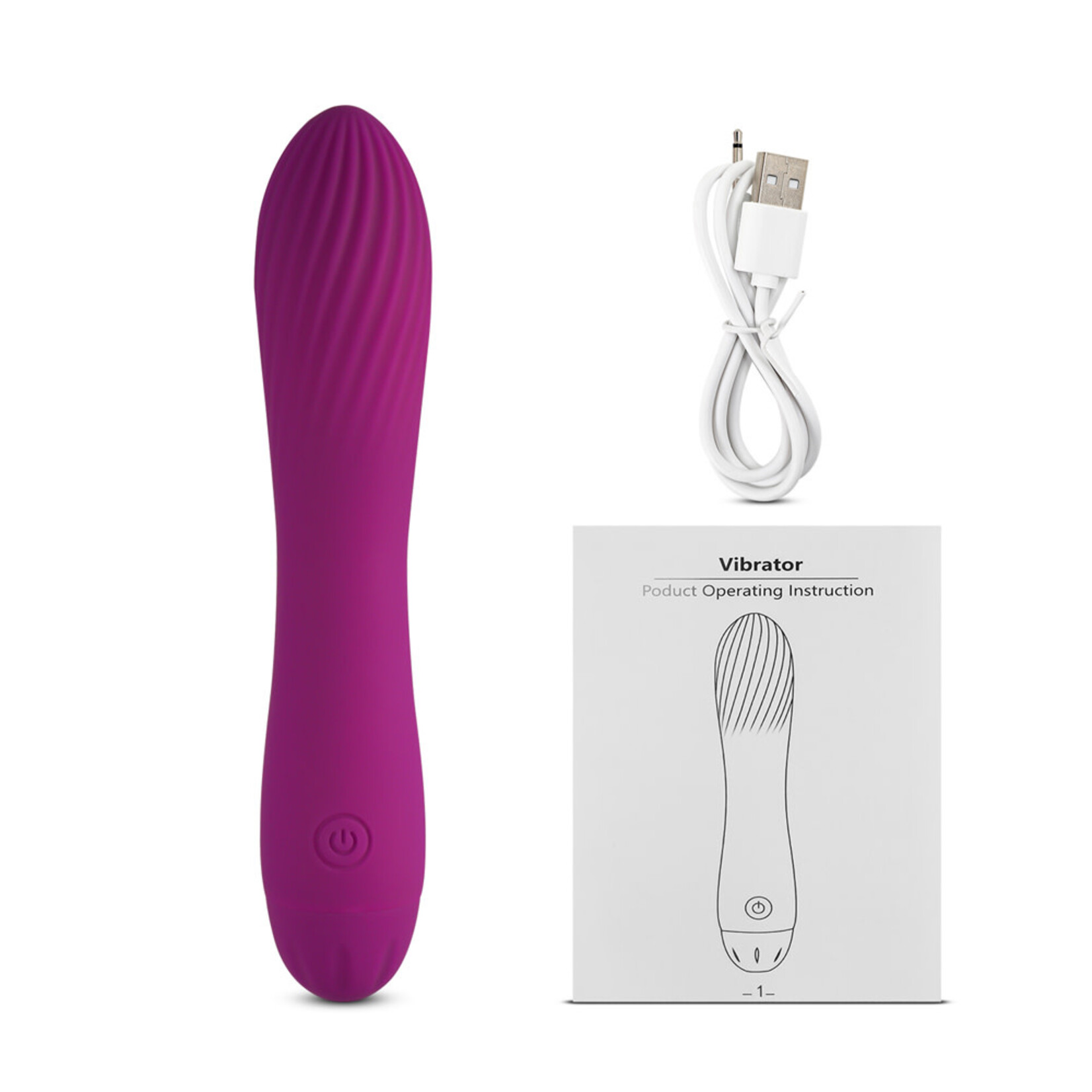 10 SPEEDS RECHARGEABLE SILICONE PURPLE COLOR CLASSIC VIBRATOR