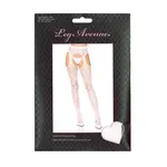 LEG AVENUE LEG AVENUE - HEART NET SUSPENDER PANTYHOSE - WHITE - OS