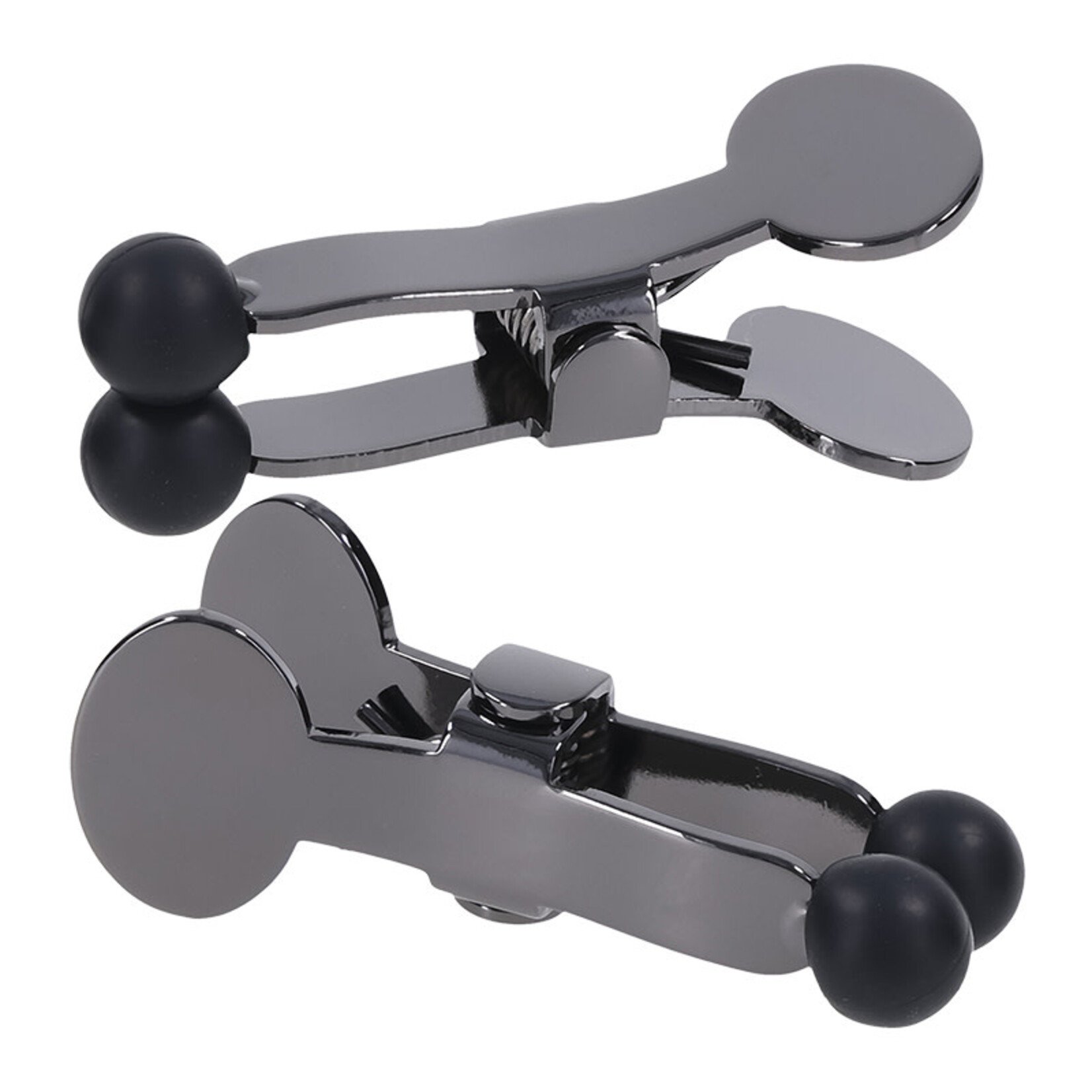 DOC JOHNSON MERCI NIPPERS STAINLESS STEEL NIPPLE CLAMPS WITH SILICONE TIP BLACK