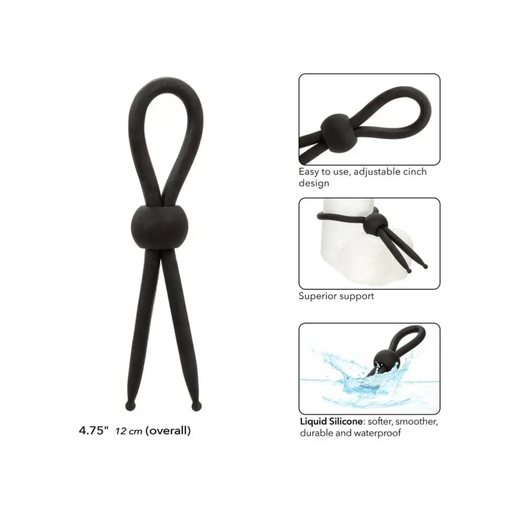 CALEXOTICS ALPHA LIQUID SILICONE LASSO - BLACK