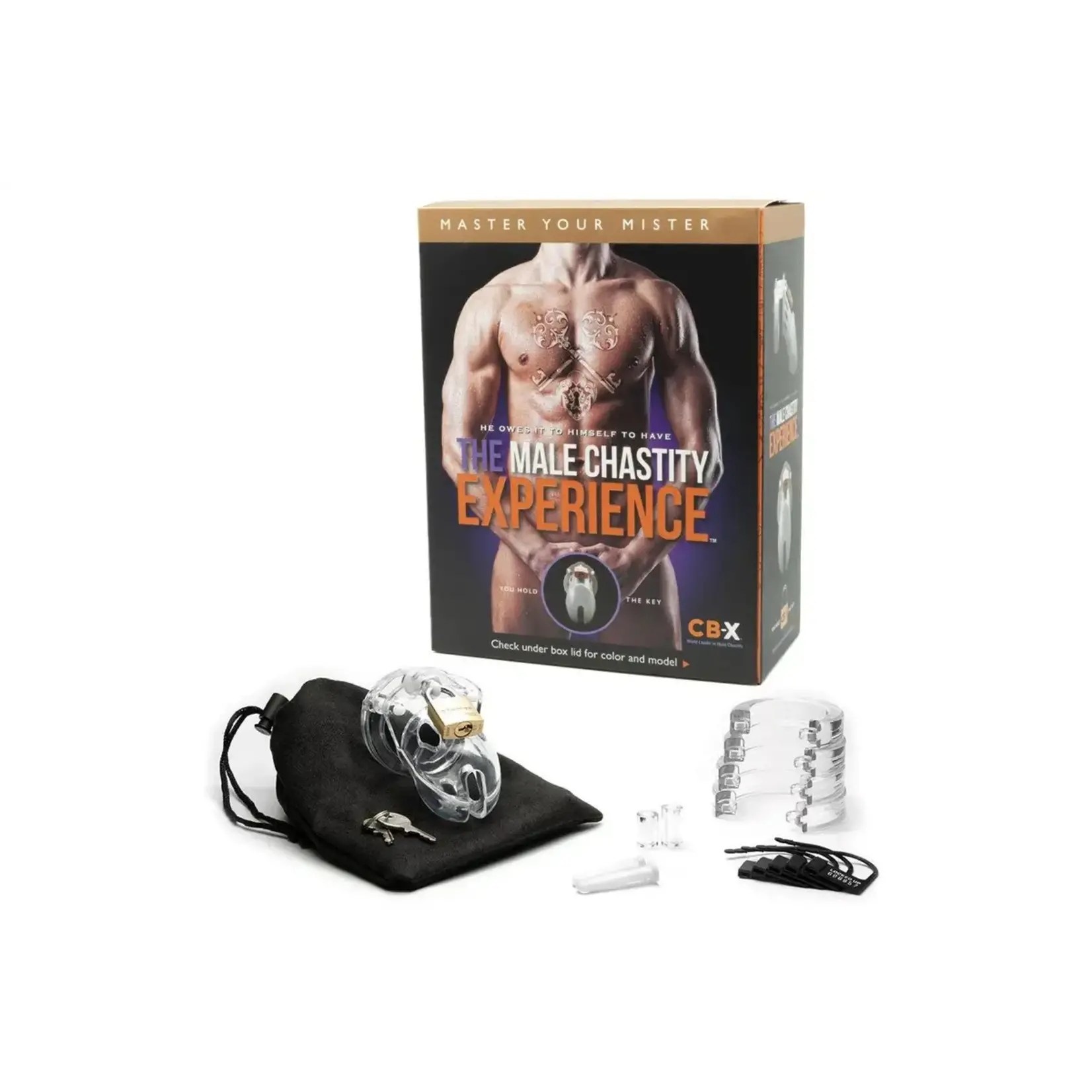 CB-X CHASTITY KITS - MR. STUBB CLEAR KIT WITH 1 3/4" CAGE LENGTH