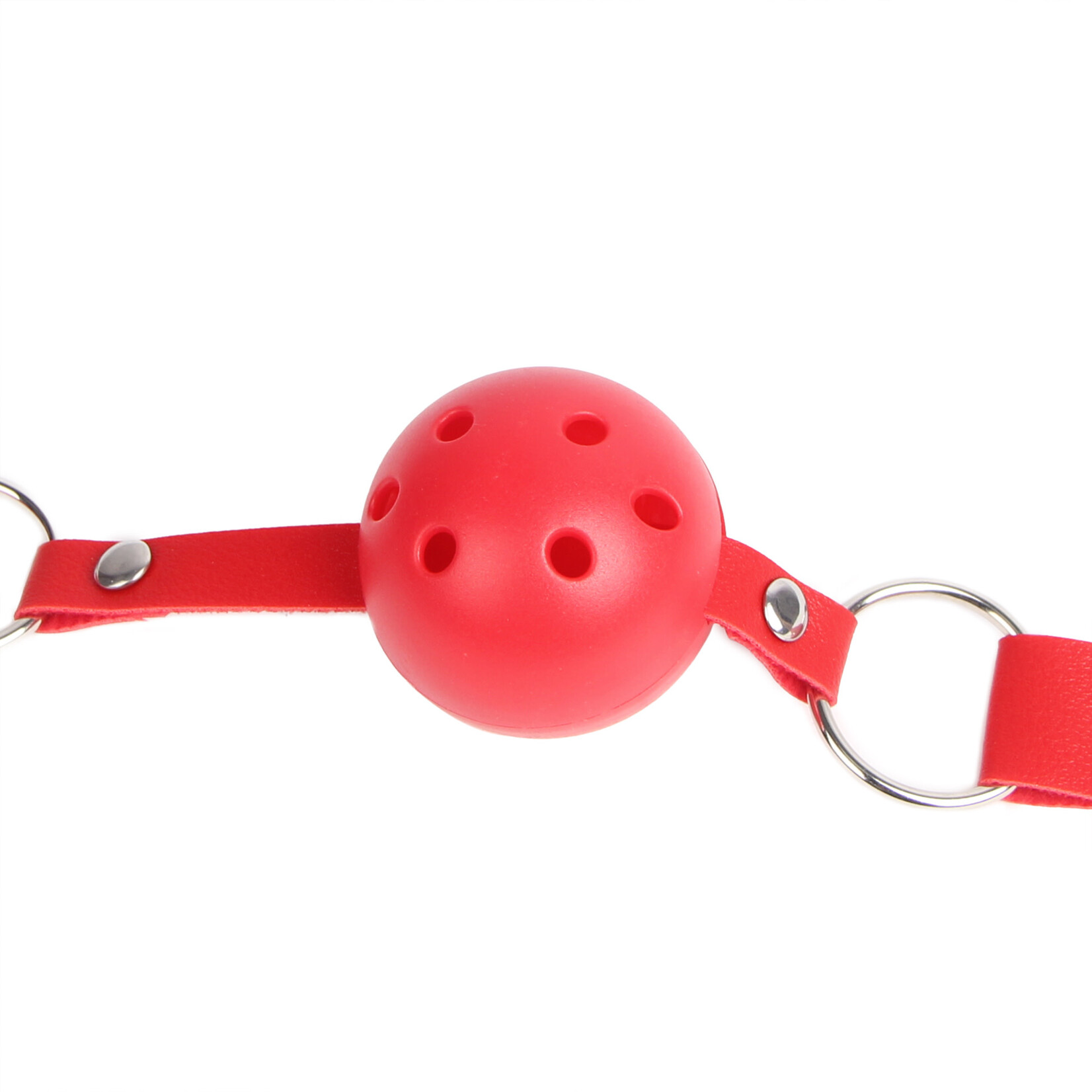 OH YEAH! OH YEAH! -  RED LEATHER BDSM BREATHABLE MOUTH GAG MATERIAL:PP+PU RED
