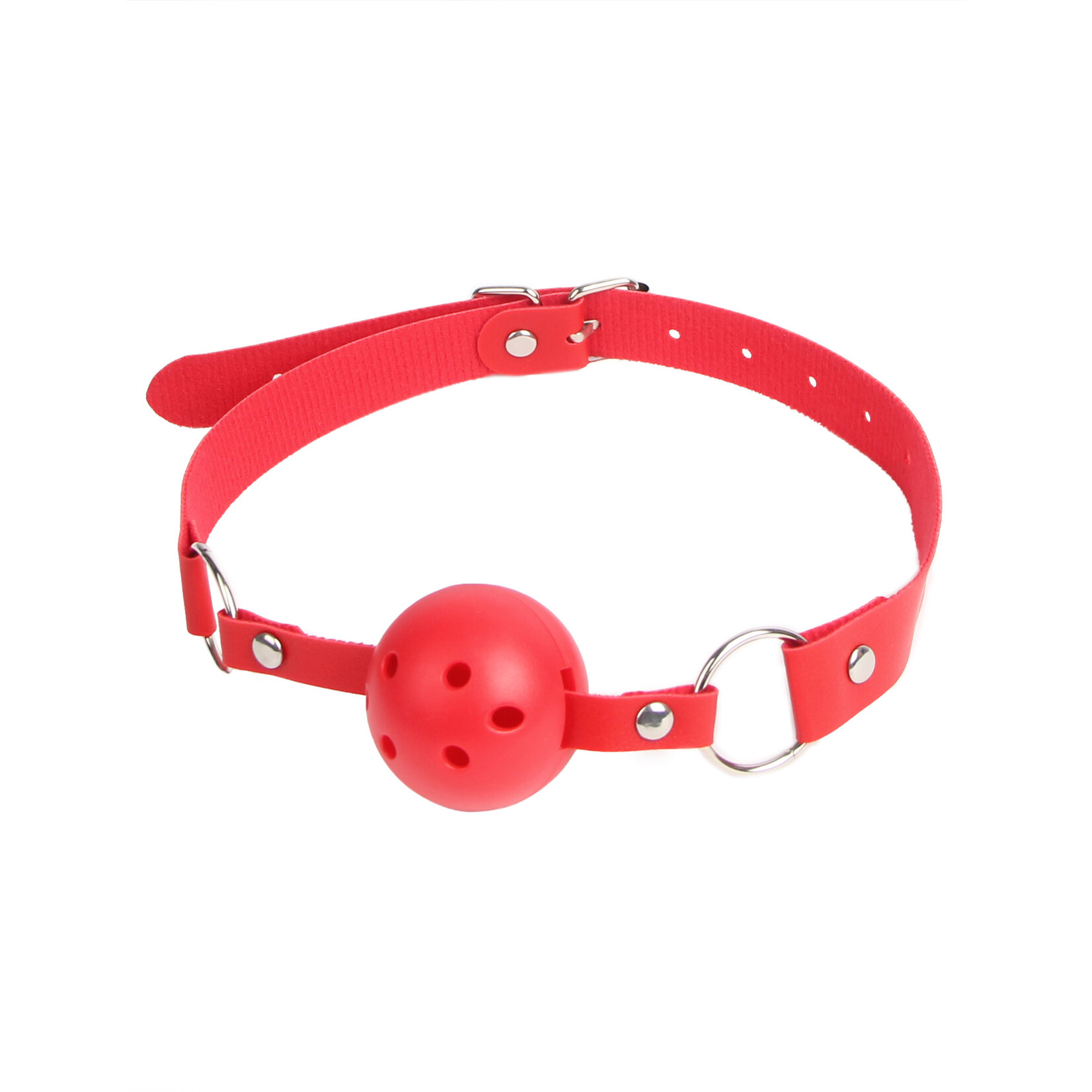 OH YEAH! OH YEAH! -  RED LEATHER BDSM BREATHABLE MOUTH GAG MATERIAL:PP+PU RED