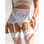 OH YEAH! OH YEAH! -  WHITE SEXY LACE METAL CLIPS GARTER PANTY WHITE XL