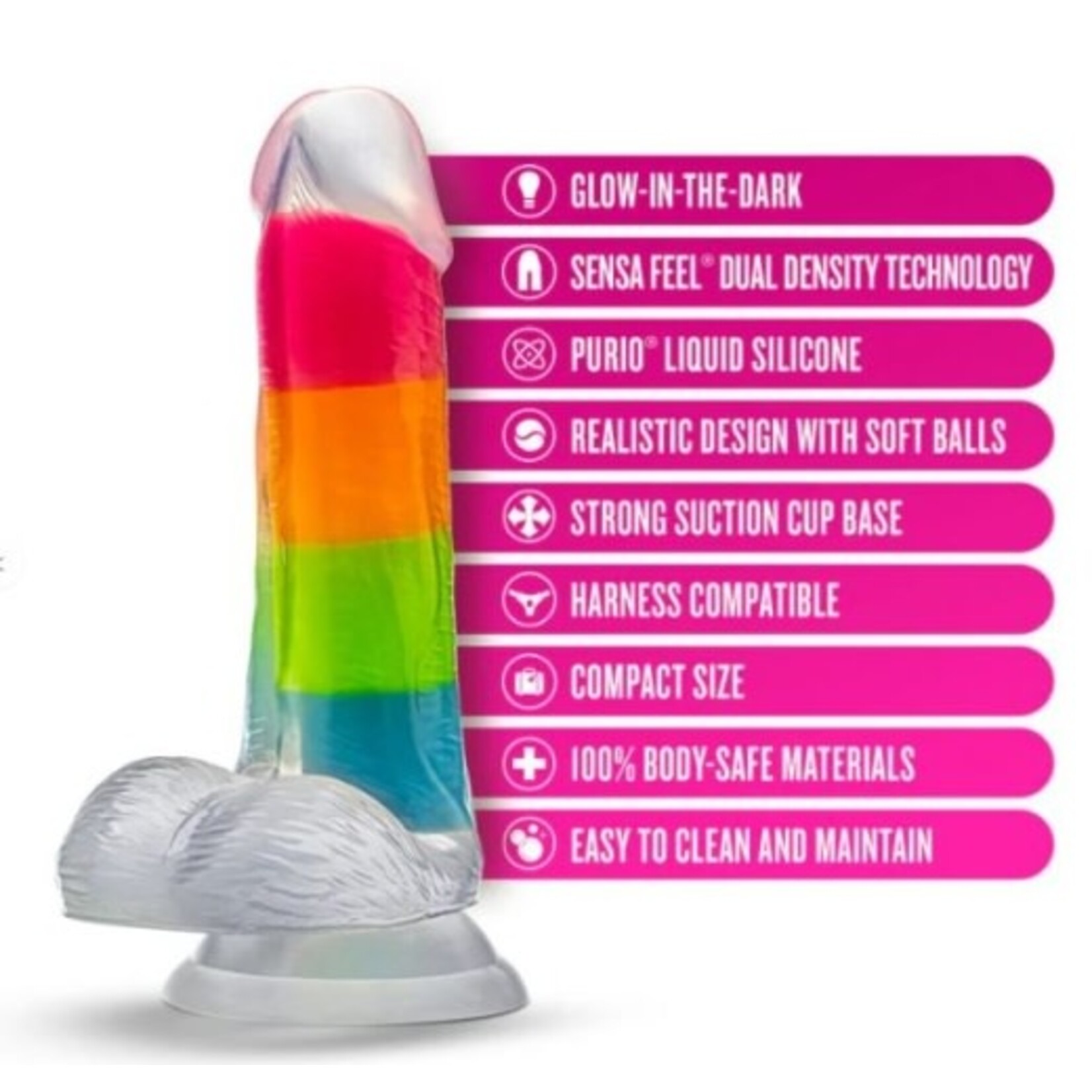 BLUSH BLUSH - NEO ELITE-GLOW IN THE DARK-RAINBOW RAVE 6.5" - MULTICOLORED