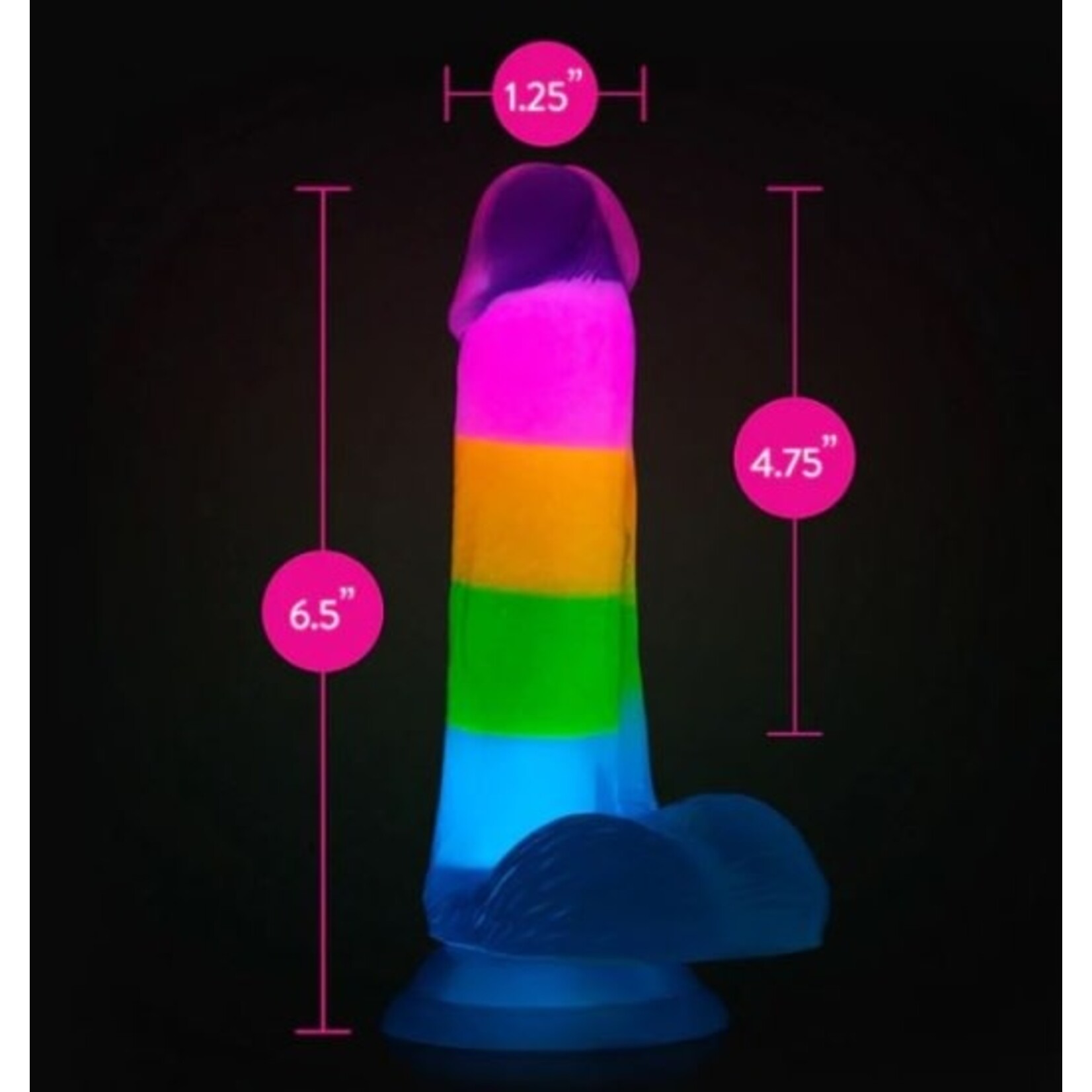 BLUSH BLUSH - NEO ELITE-GLOW IN THE DARK-RAINBOW RAVE 6.5" - MULTICOLORED