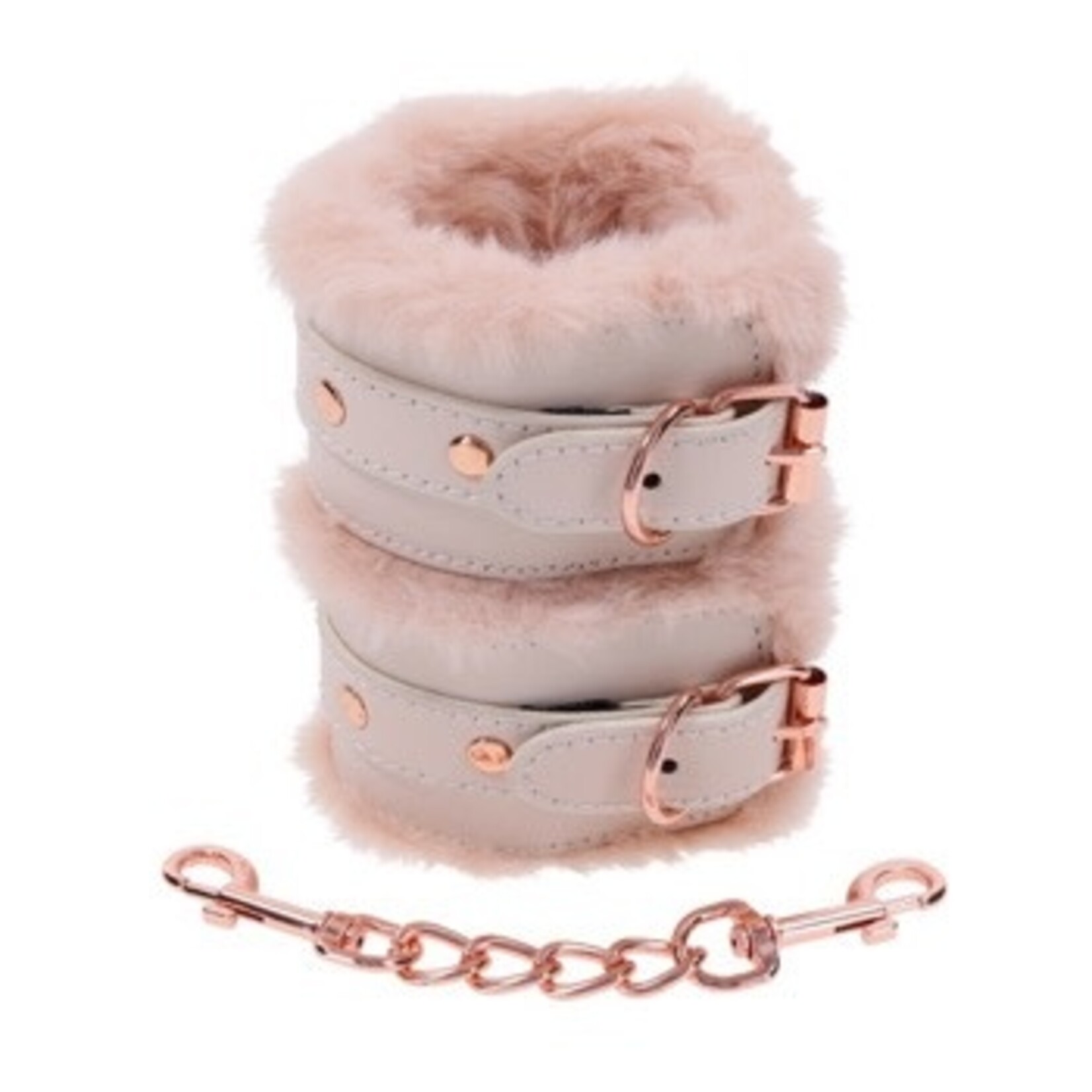 SEX & MISCHIEF S&M PEACHES 'N CREAME FUR HANDCUFFS