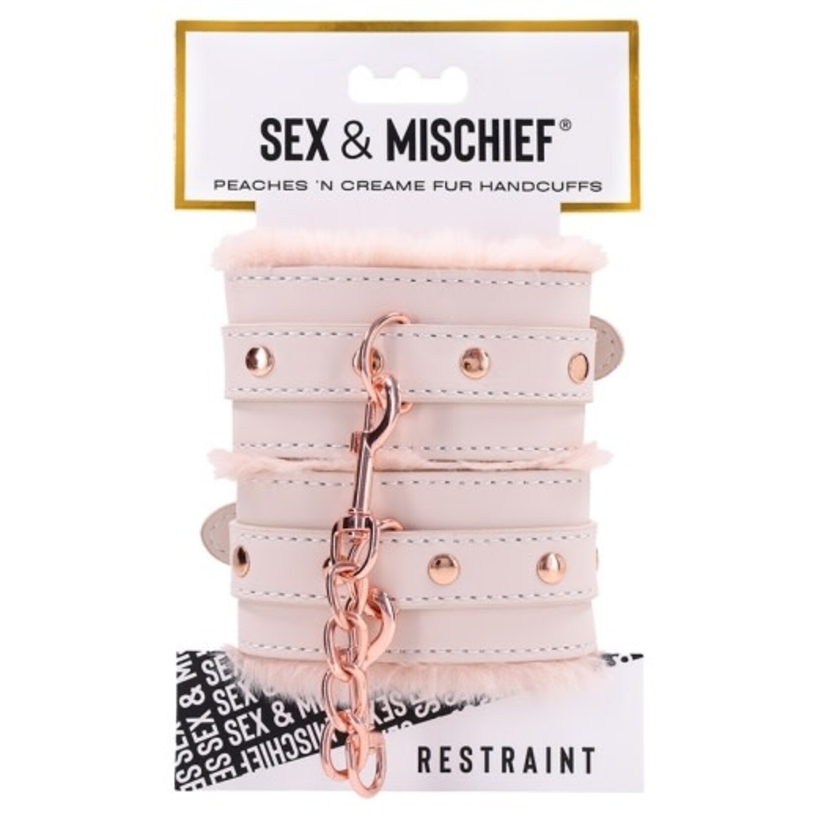 SEX & MISCHIEF S&M PEACHES 'N CREAME FUR HANDCUFFS