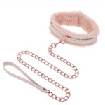 SEX & MISCHIEF S&M PEACHES 'N CREAME FUR COLLAR AND LEASH