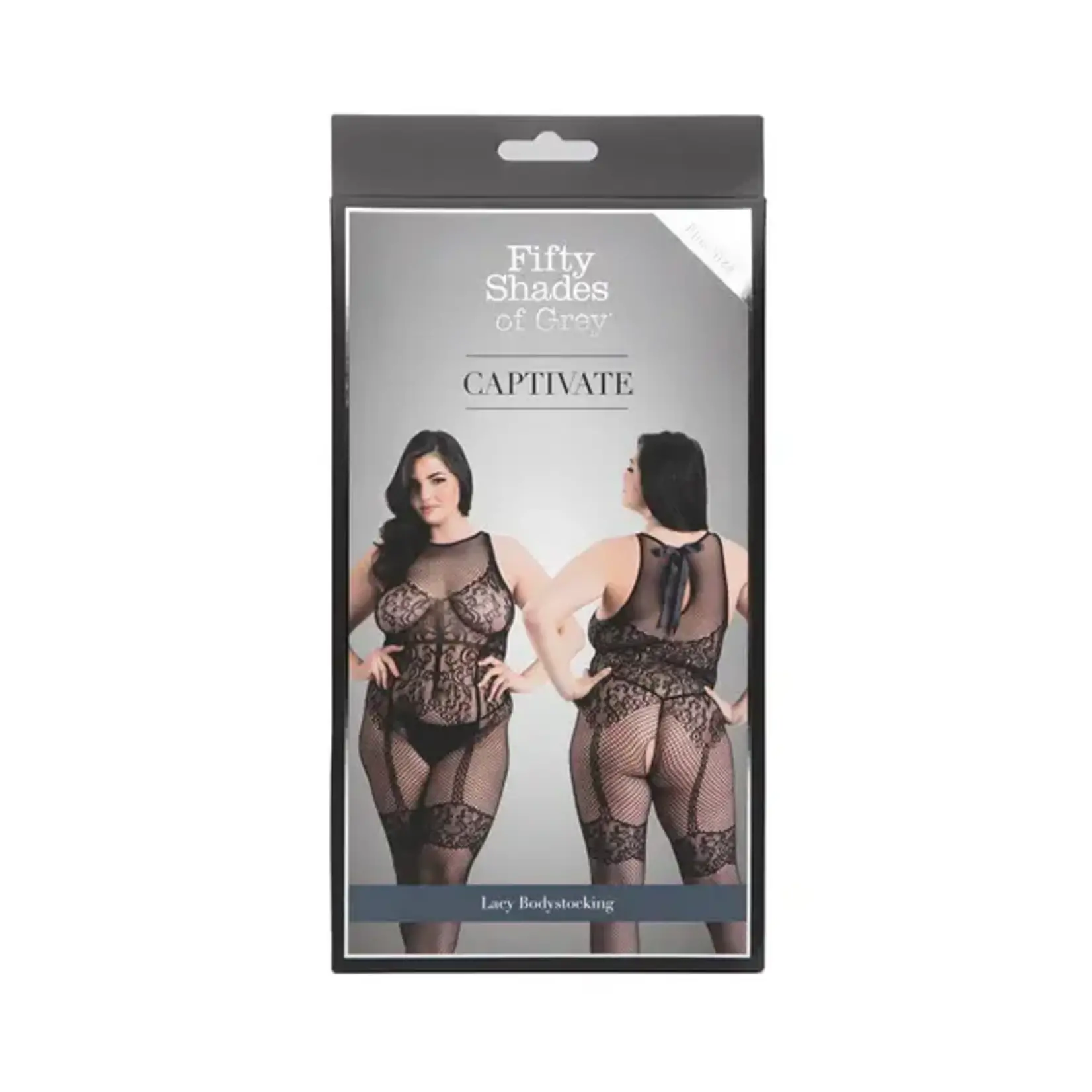 FIFTY SHADES OF GREY CAPTIVATE LACEY BODYSTOCKING - ONE SIZE PLUS