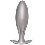 OUCH OUCH! SMOOTH SILICONE OVAL BUTT PLUG IN GUN METAL