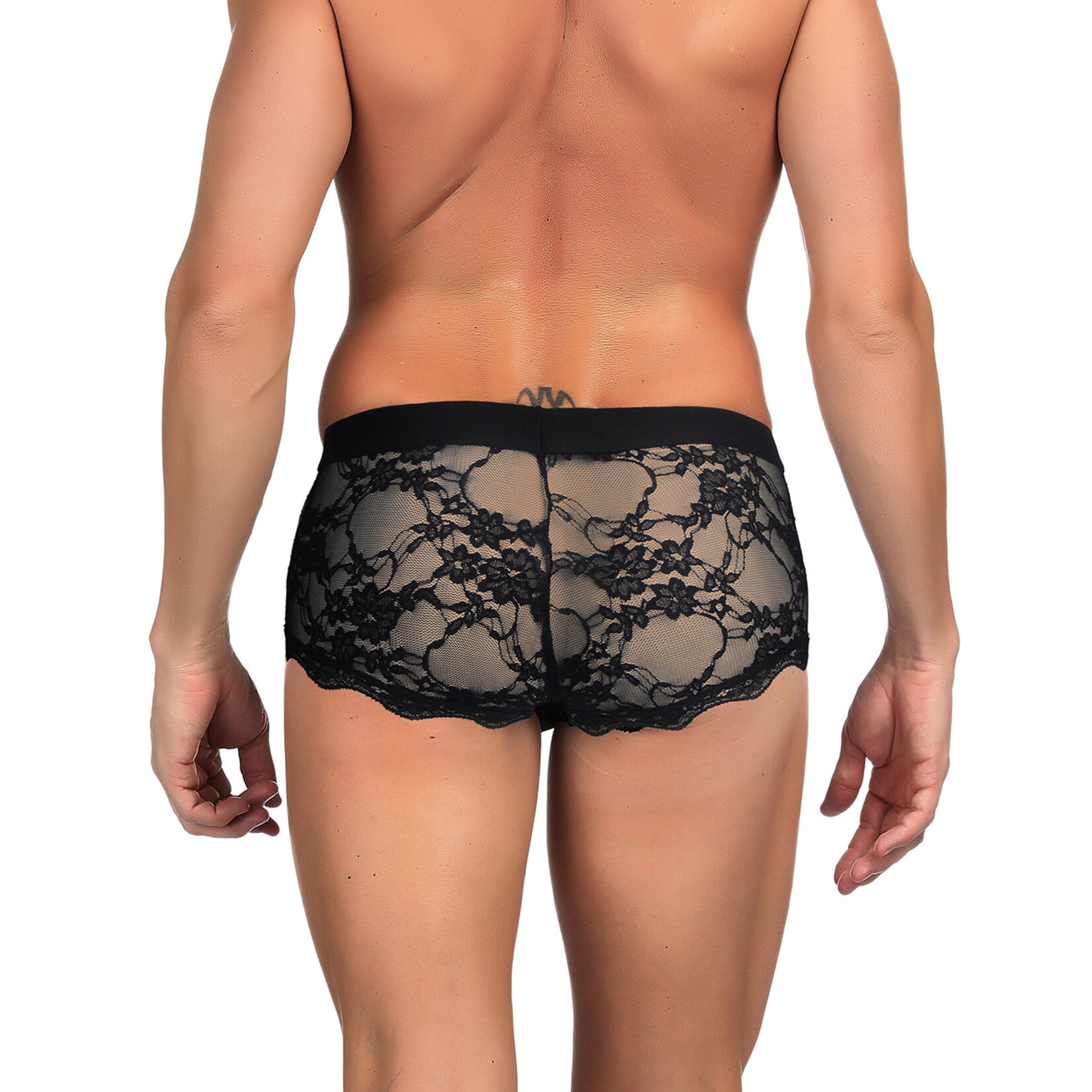 OH YEAH! OH YEAH! -  BLACK SEXY LACE SEE THROUGH MEN UNDERWEAR   BLACK SMALL