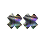 OH YEAH! OH YEAH! -  LASER LOOK CROSS SHAPE NIPPLE COVERS BLACK