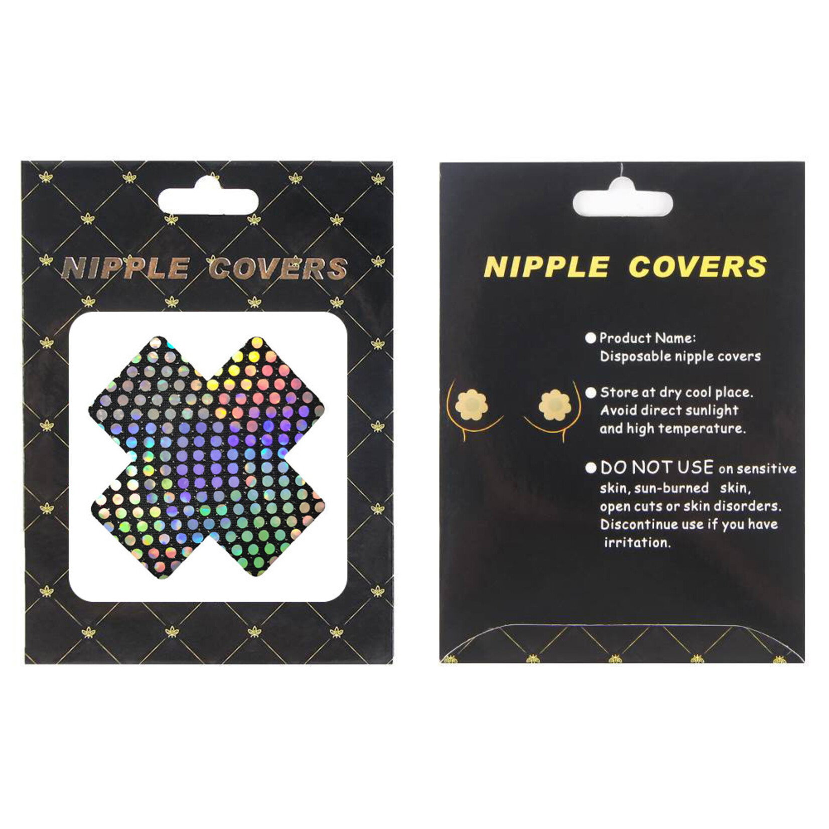 OH YEAH! OH YEAH! -  LASER LOOK CROSS SHAPE NIPPLE COVERS BLACK