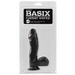 BASIX RUBBER WORKS 6.5" DONG WITH SUCTION CUP BLACK
