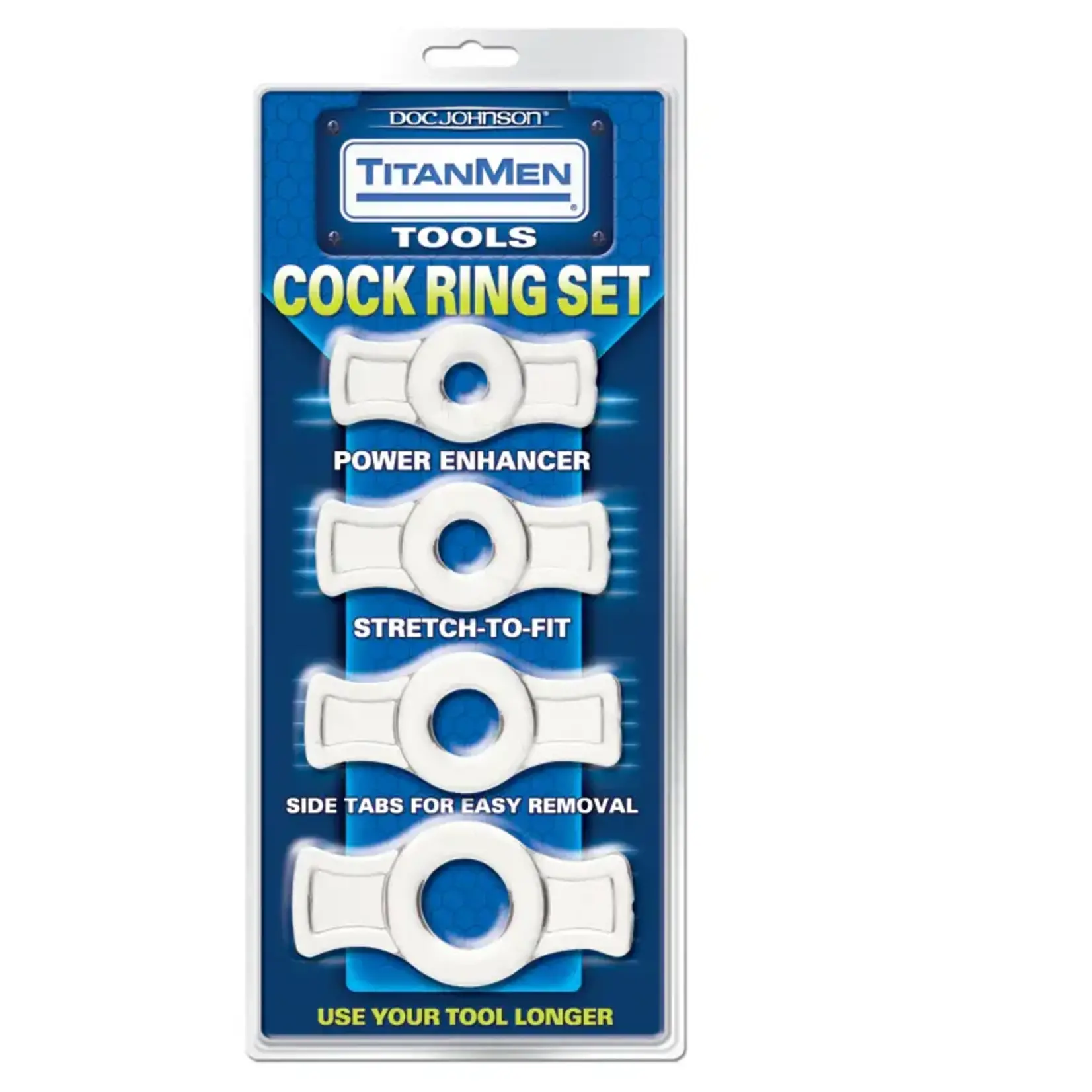 DOC JOHNSON TITANMEN - COCK RING SET CLEAR