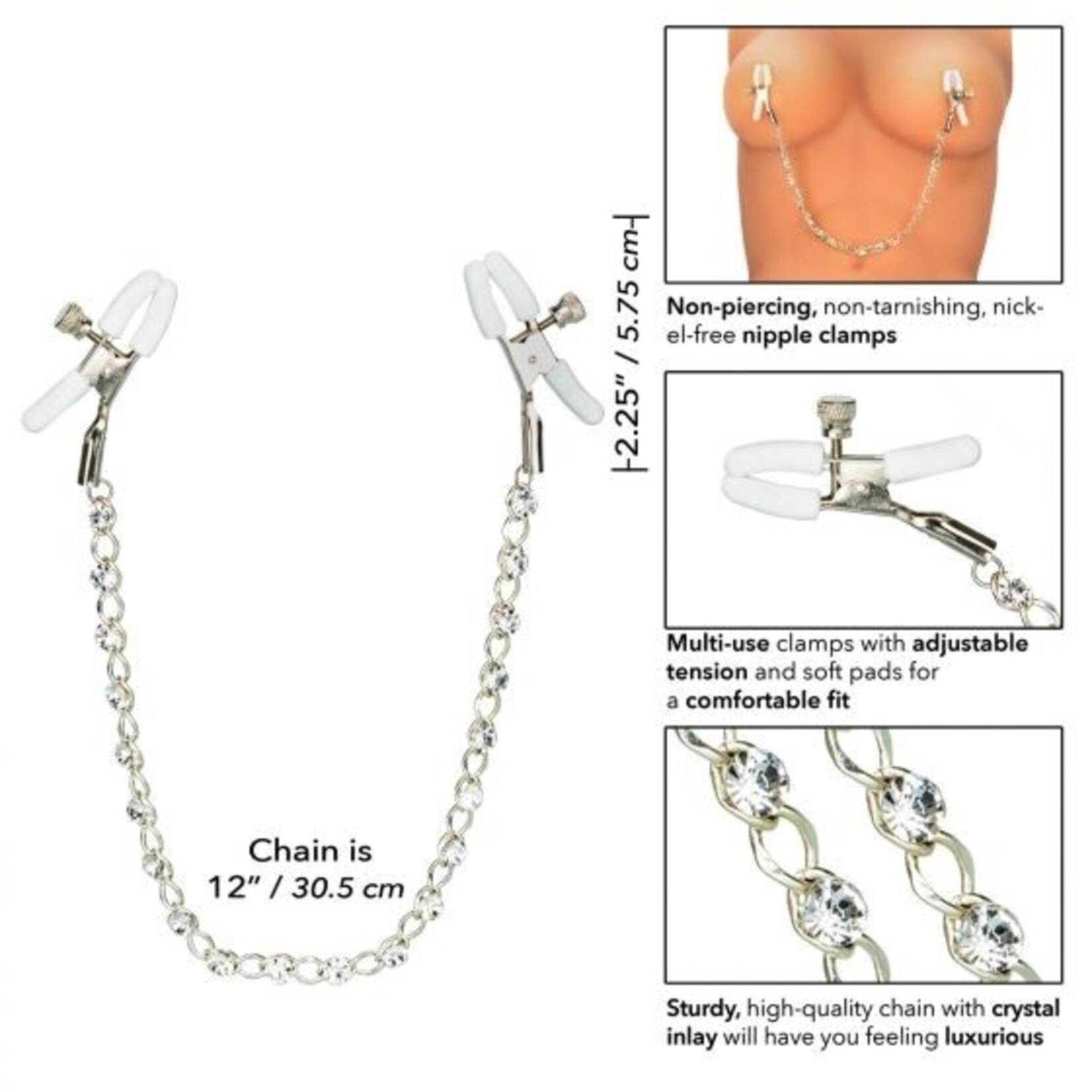 CRYSTAL CHAIN NIPPLE CLAMPS
