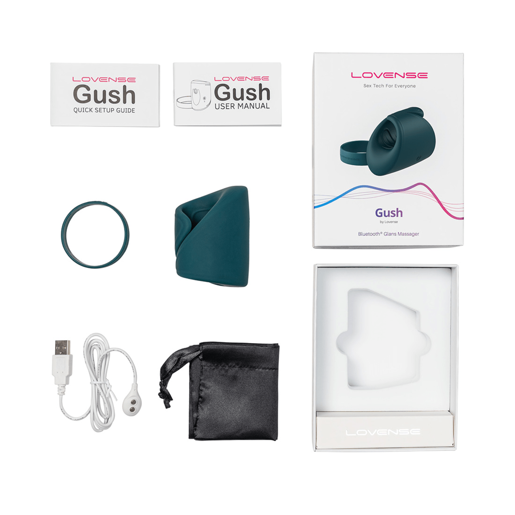 LOVENSE LOVENSE GUSH - BLUETOOTH REMOTE-CONTROLLED GLANS MASSAGER - GREEN