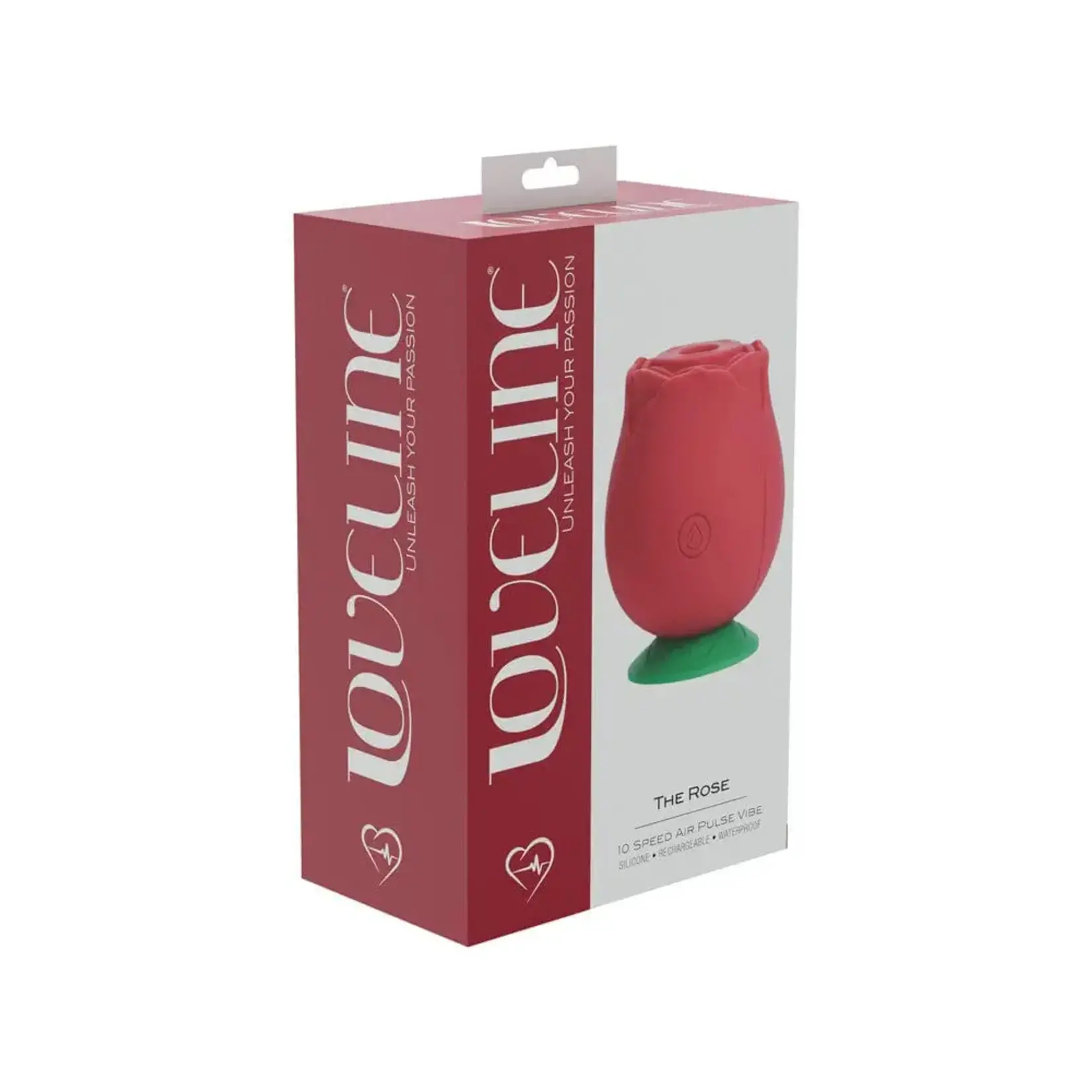 SHOTS SHOTS - THE ROSE 10 SPEED AIR PULSE VIBE SILICONE/RECHARGEABLE/WATERPROOF - RED
