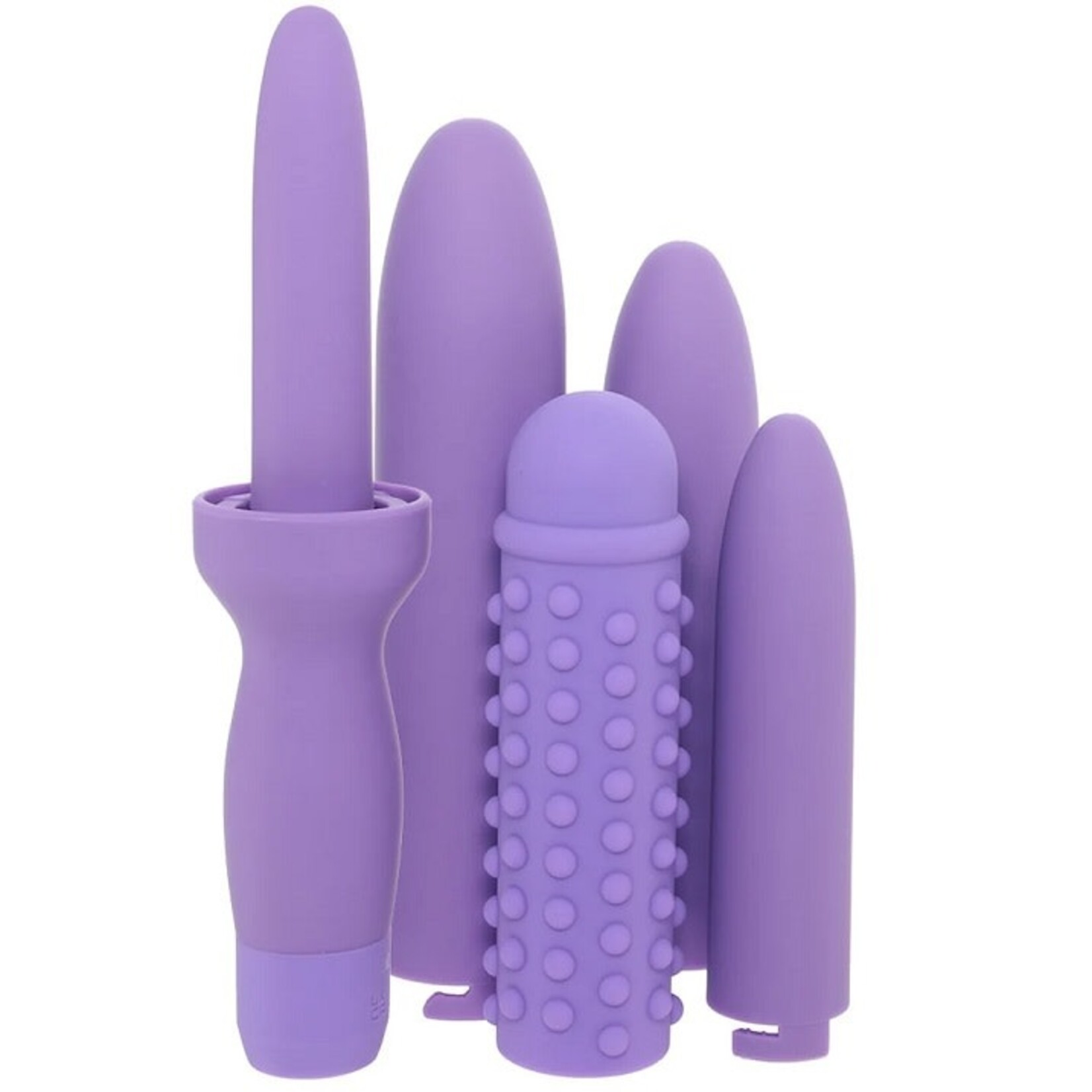 CALEXOTICS DR. LAURA BERMAN RECHARGEABLE DILATORS SET OF 4 LOCKING SIZES PLUS SLEEVE