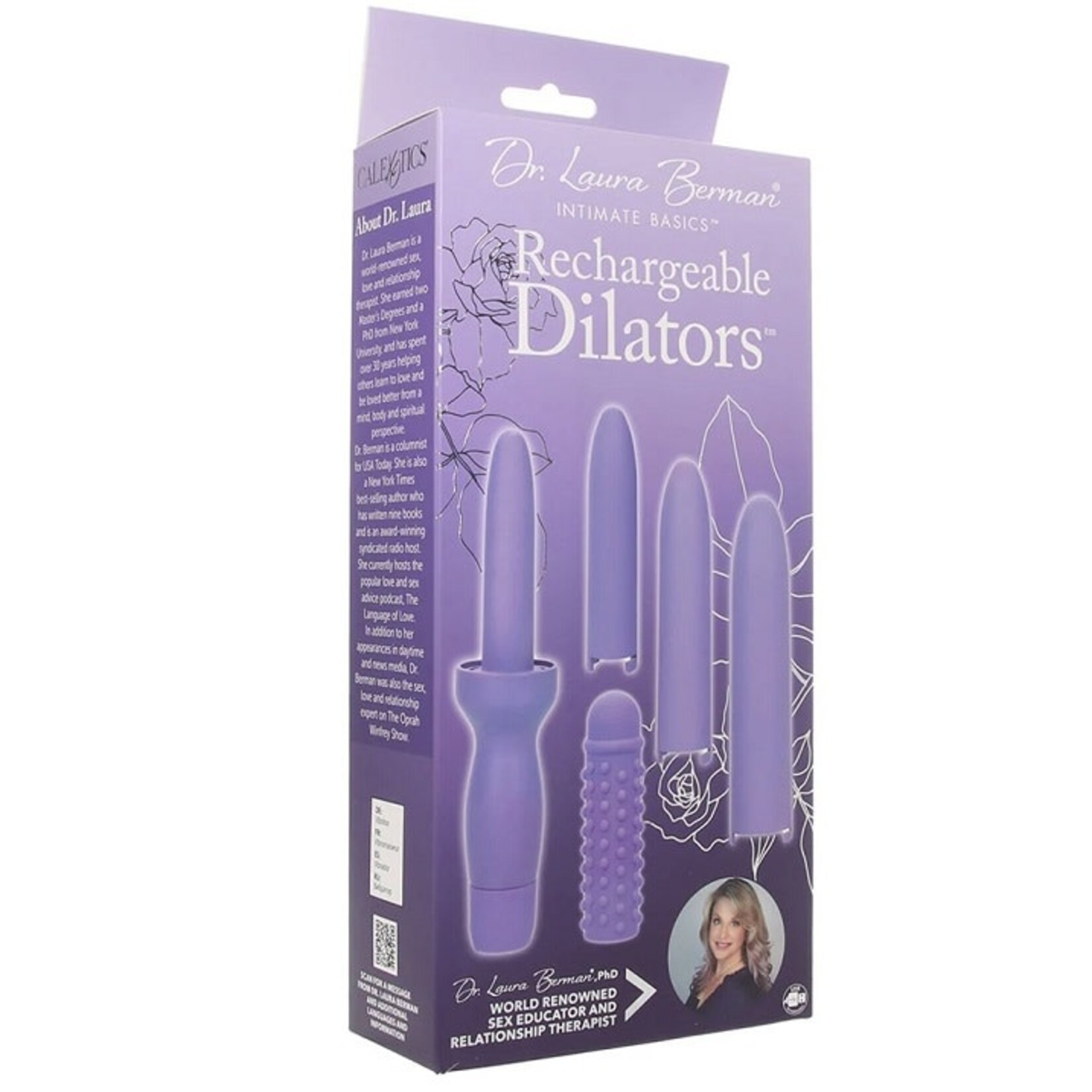 CALEXOTICS DR. LAURA BERMAN RECHARGEABLE DILATORS SET OF 4 LOCKING SIZES PLUS SLEEVE