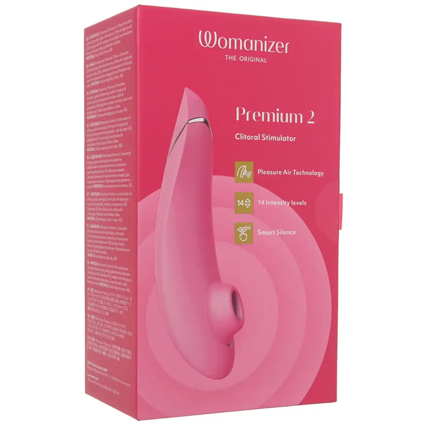 WOMANIZER WOMANIZER PREMIUM 2 PLEASURE AIR STIMULATOR IN RASPBERRY