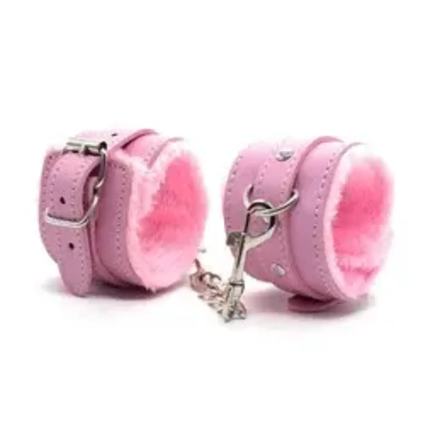 FETISH  BOUTIQUE VELVET WRIST CUFFS PINK