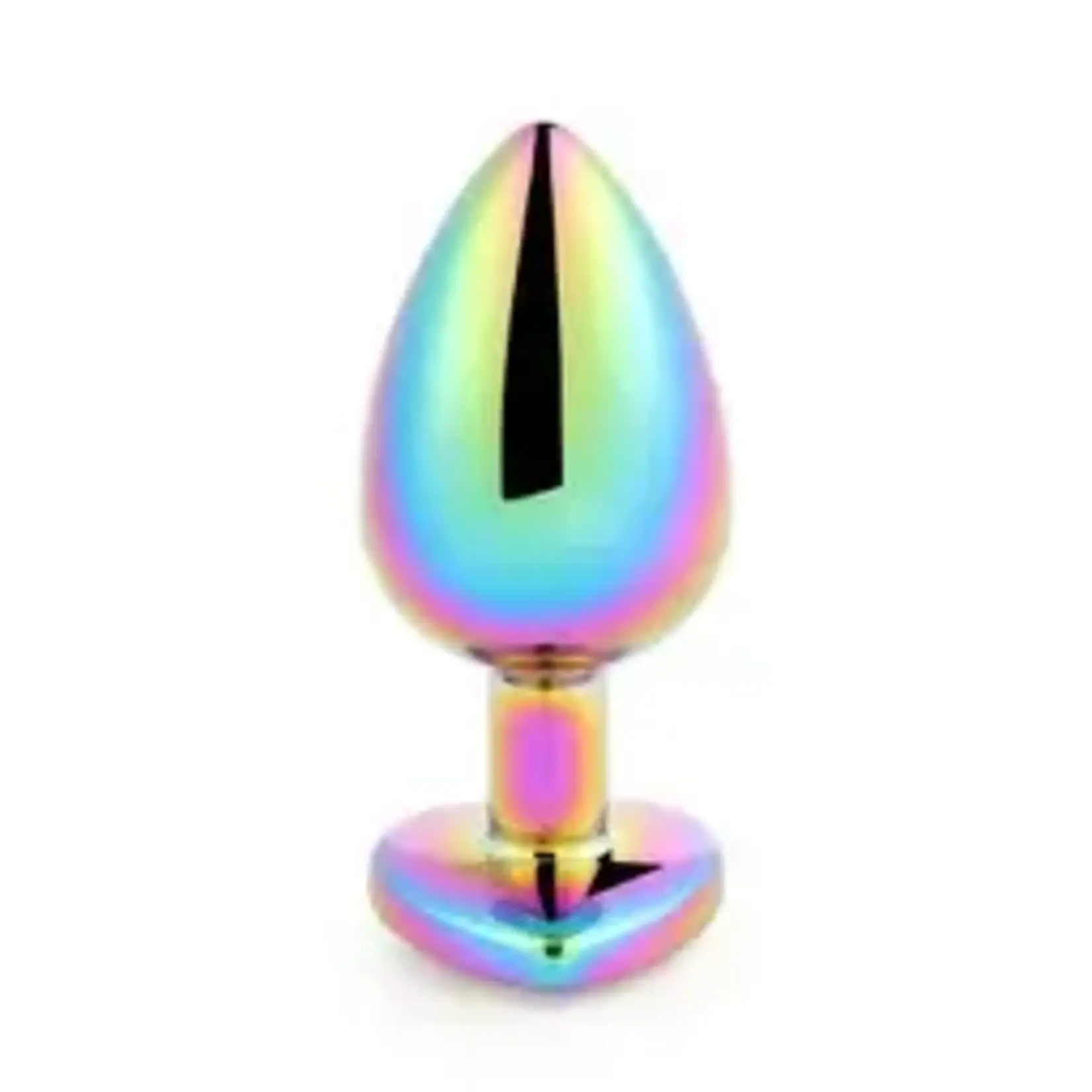 JEWELLED SECRET HEART BUTT PLUG RAINBOW -SMALL