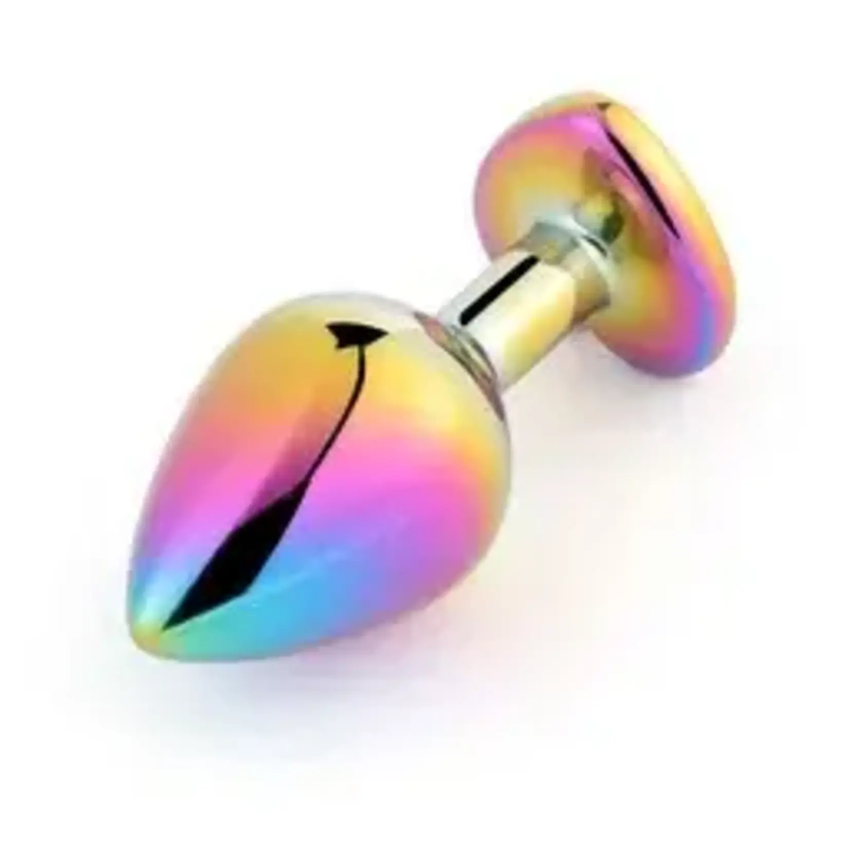 JEWELLED SECRET HEART BUTT PLUG RAINBOW -SMALL