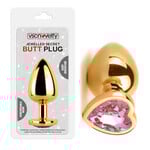 JEWELLED SECRET HEART BUTT PLUG GOLD-MEDIUM