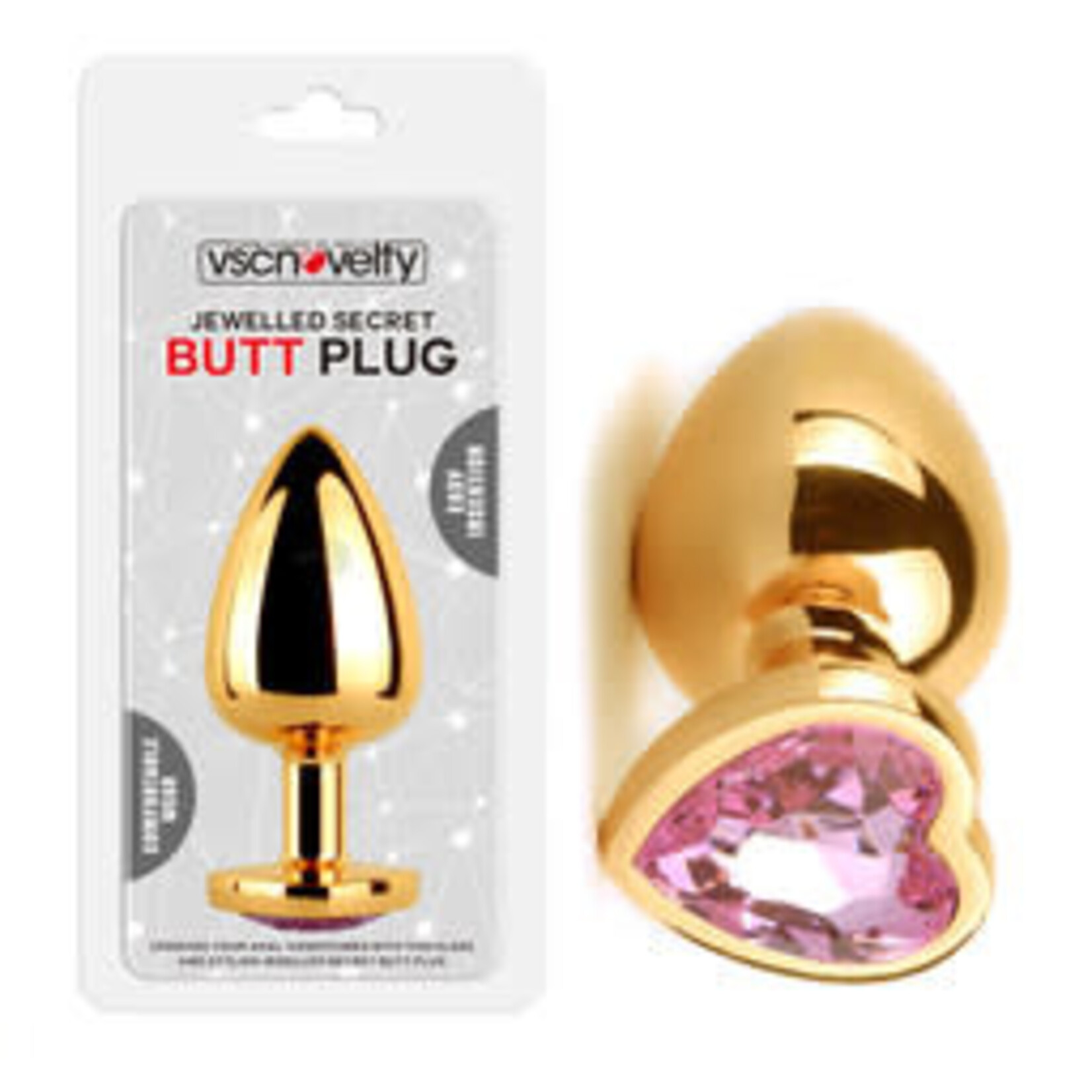 JEWELLED SECRET HEART BUTT PLUG GOLD-SMALL
