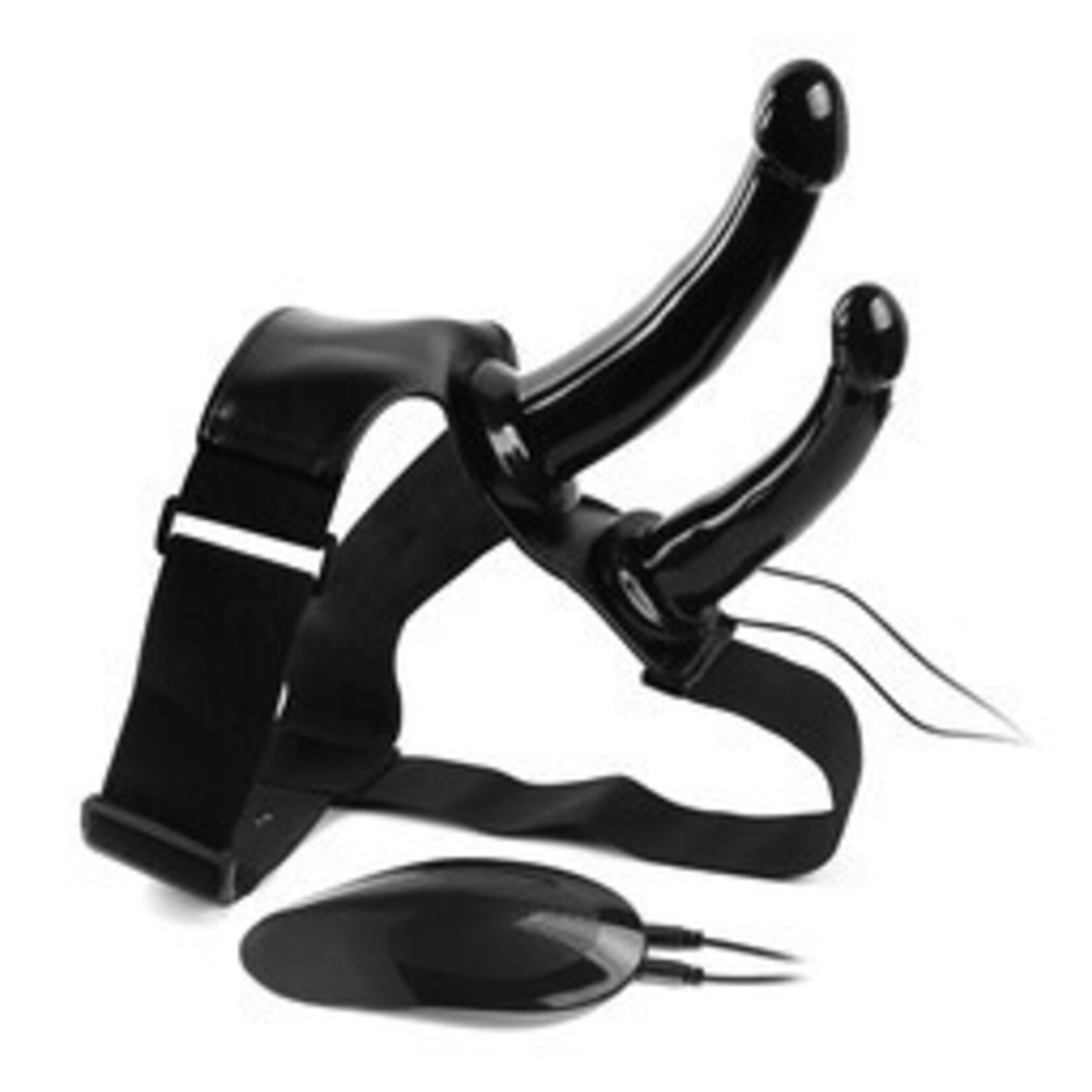 BLACK MAGIC UNISEX VIBRATING STRAP-ON DILDO