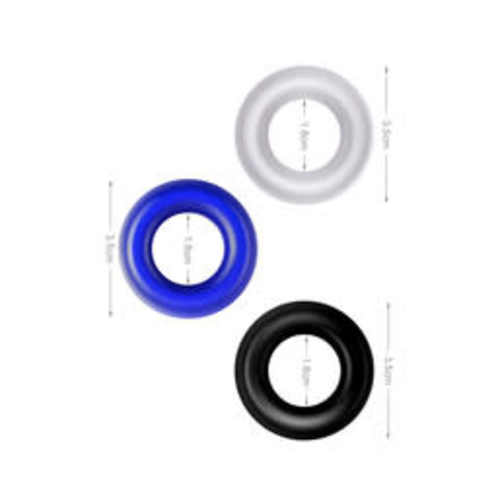 DOUGHNUT TRIPLE STAMINA RING SET BLACK