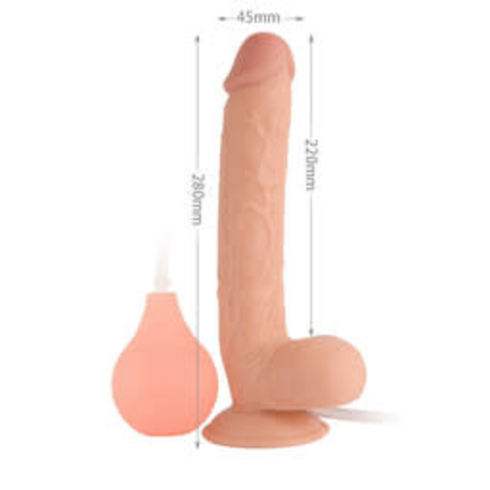 10.5" EASY-SQUIRTER EJACULATING REALISTIC DILDO -KING SIZED