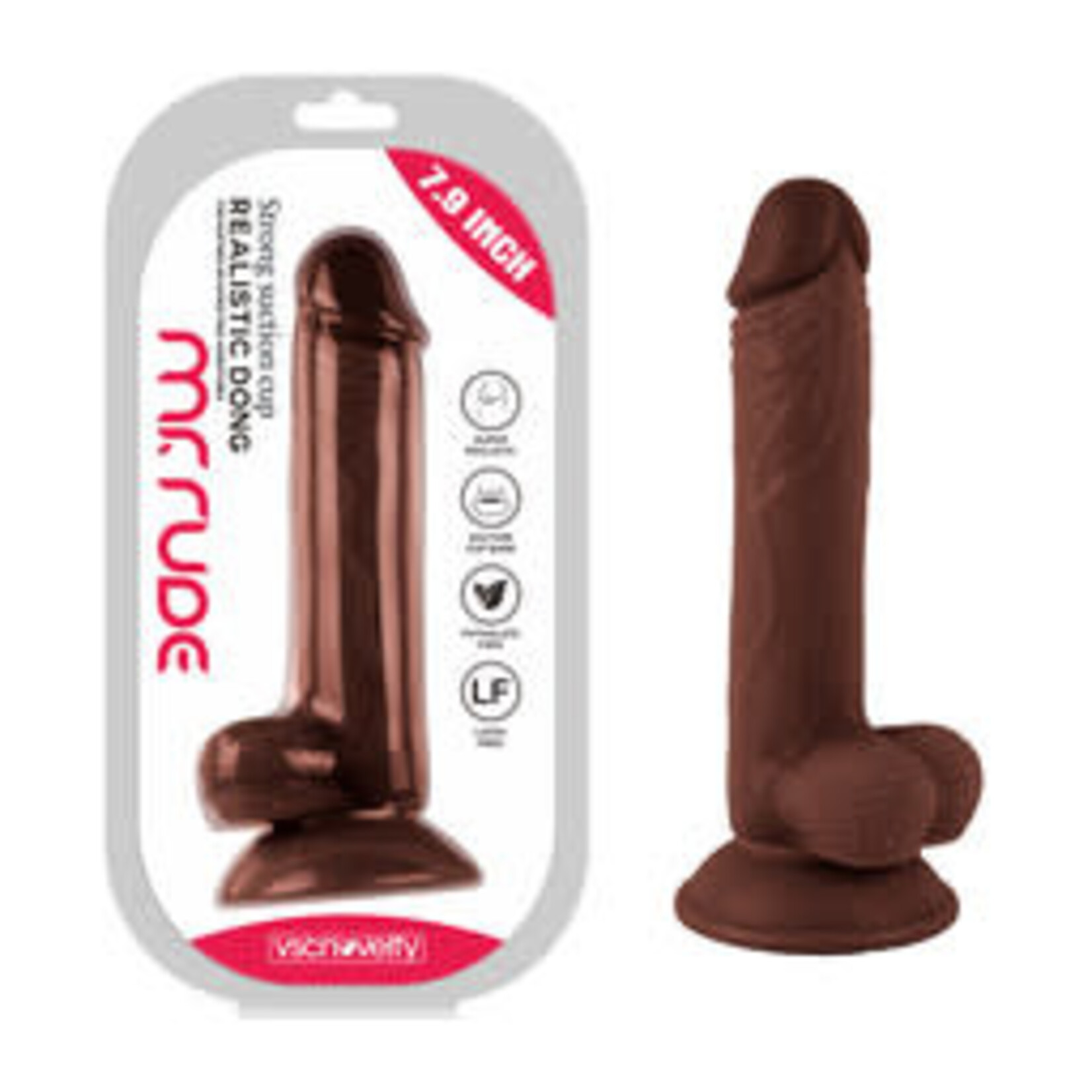 MR. RUDE 7.9" REALISTIC DONG BROWN