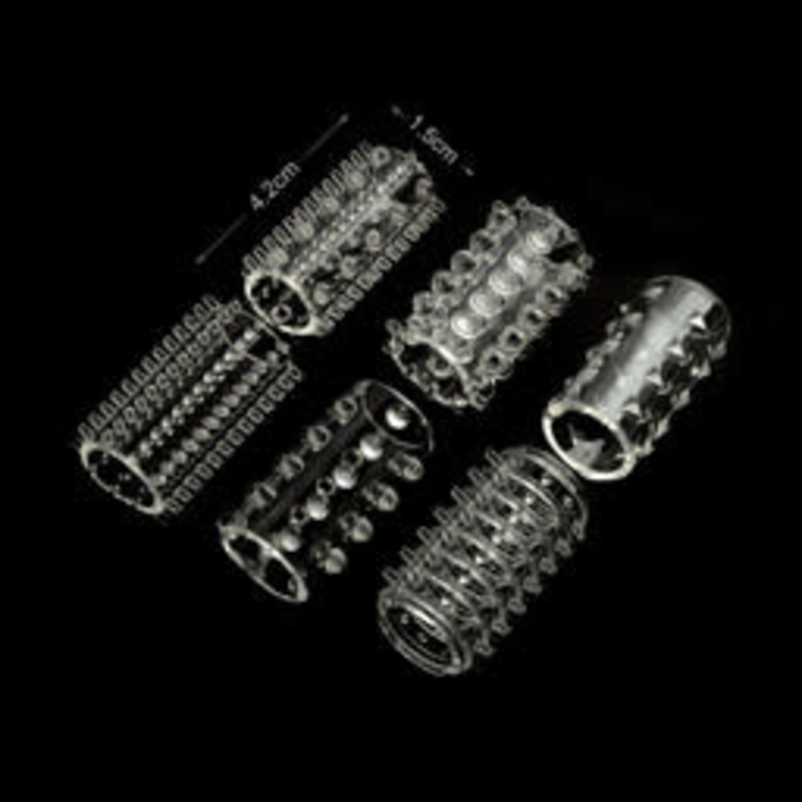 TEASERS TEXTURED PENIS SLEEVES CLEAR