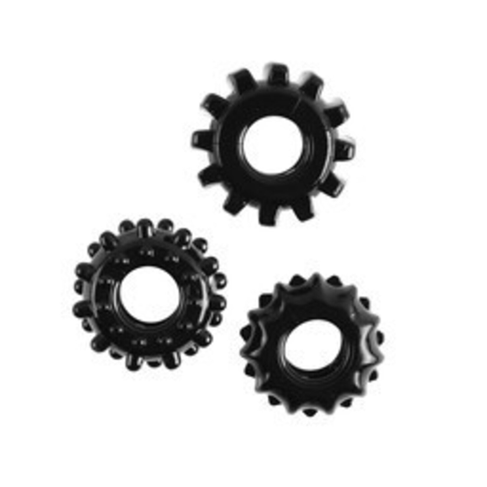 SUPER-STRETCHY TYRE COCK RING SET BLACK