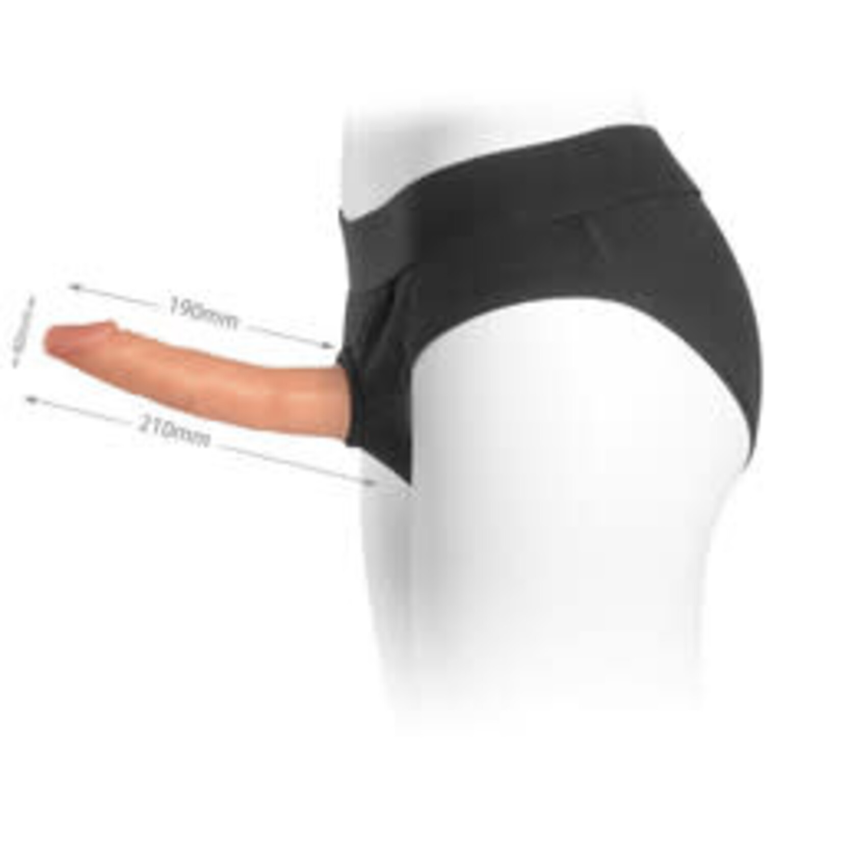 VERSATILE UNISEX STRAP-ON HARNESS BRIEFS KIT WITH DUAL LAYER BENDABLE DILDO 7.5"