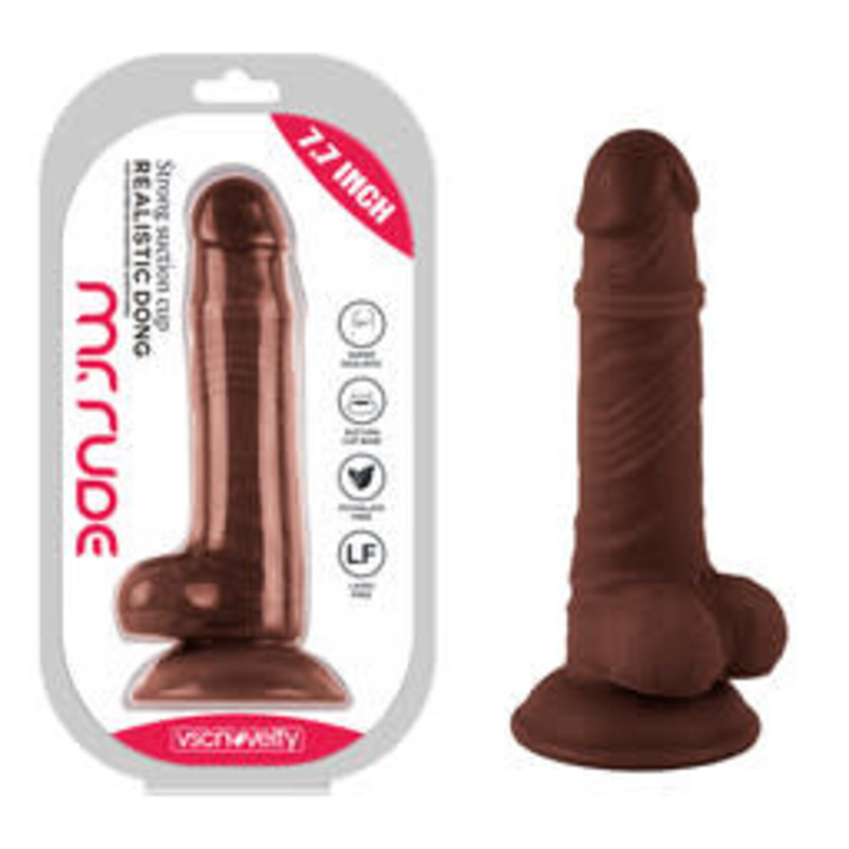 MR. RUDE 7.7" REALISTIC DONG BROWN