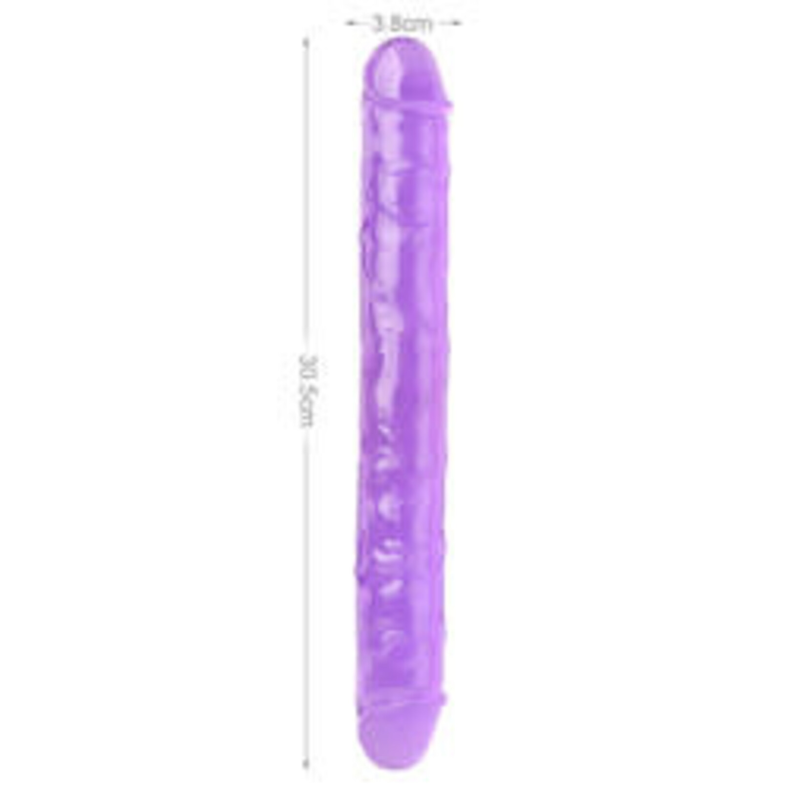 12" MR. RUDE -CRYSTAL JELLIES REALISTIC DOUBLE-ENDED DILDO PURPLE