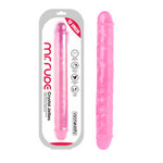 12" MR. RUDE -CRYSTAL JELLIES REALISTIC DOUBLE-ENDED DILDO PINK