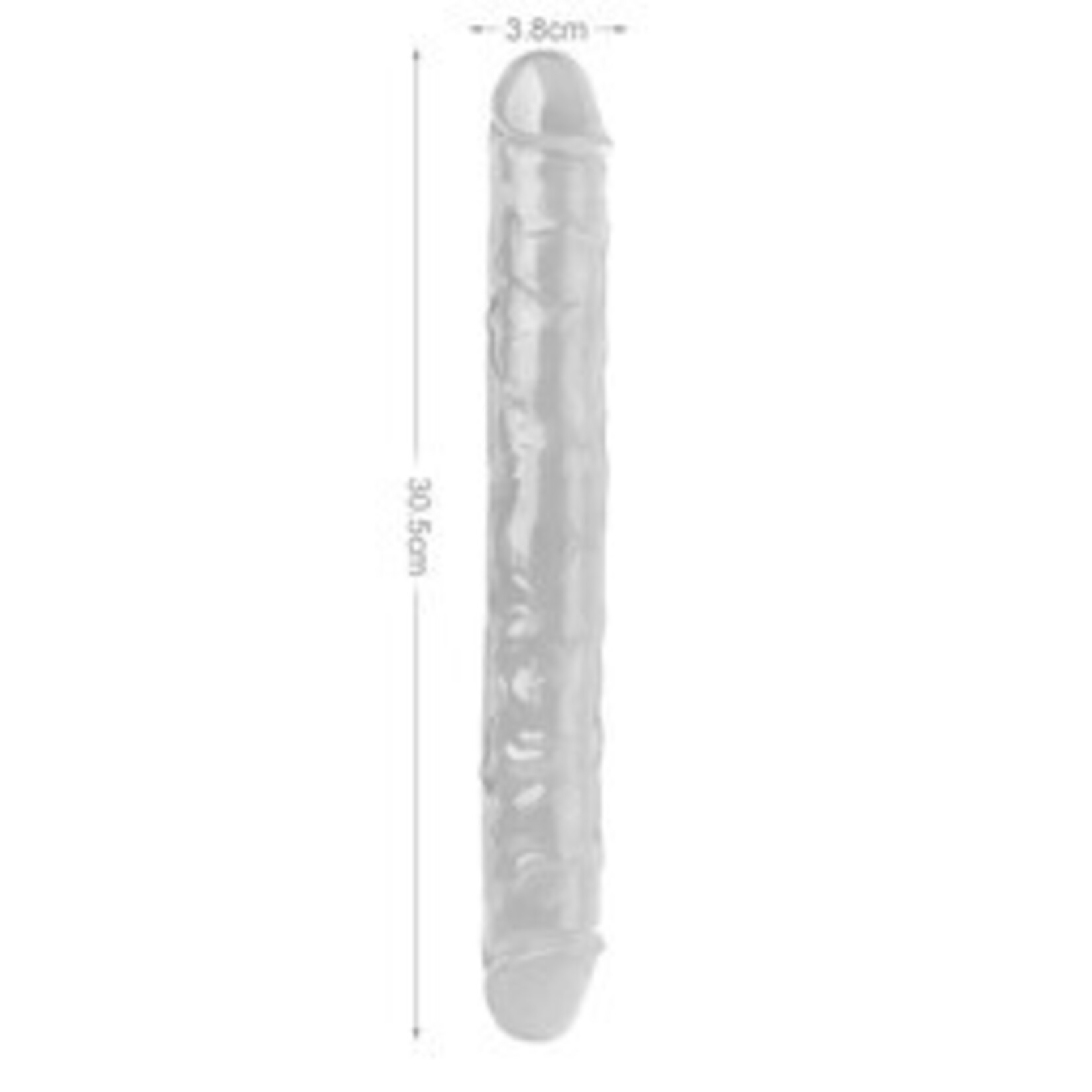 12" MR. RUDE -CRYSTAL JELLIES REALISTIC DOUBLE-ENDED DILDO CLEAR
