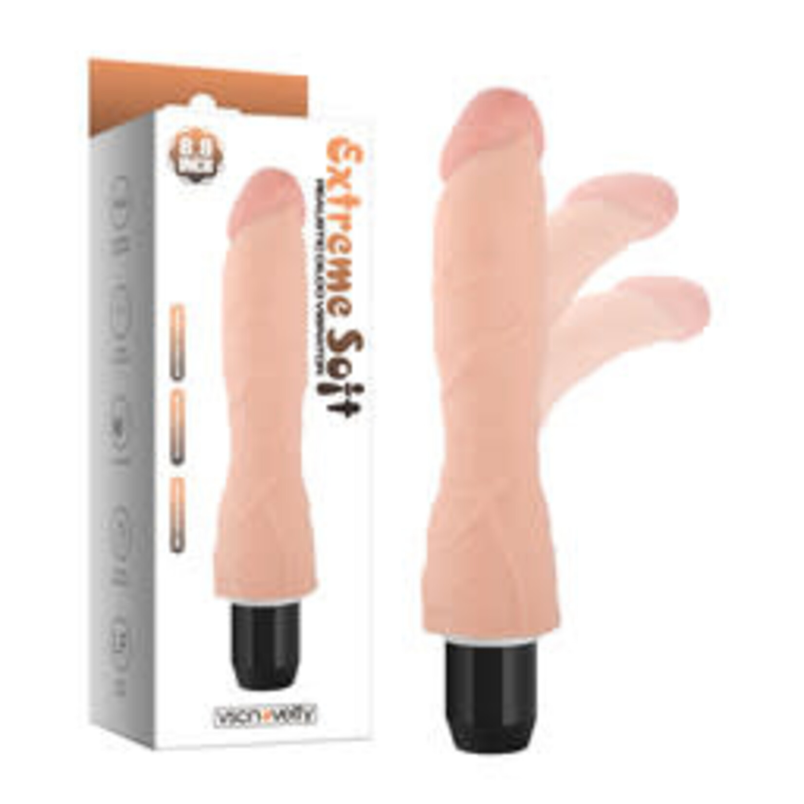 8.9" EXTREME SOFT REALISTIC DILDO VIBRATOR-BENDABLE&POSABLE