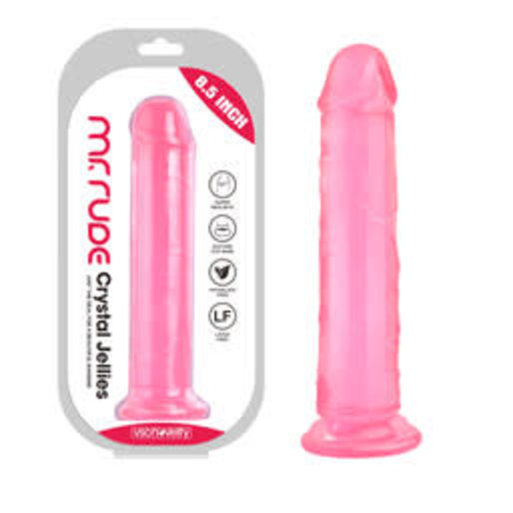 8.5 " MR. RUDE -CRYSTAL JELLIES REALISTIC DILDO PINK