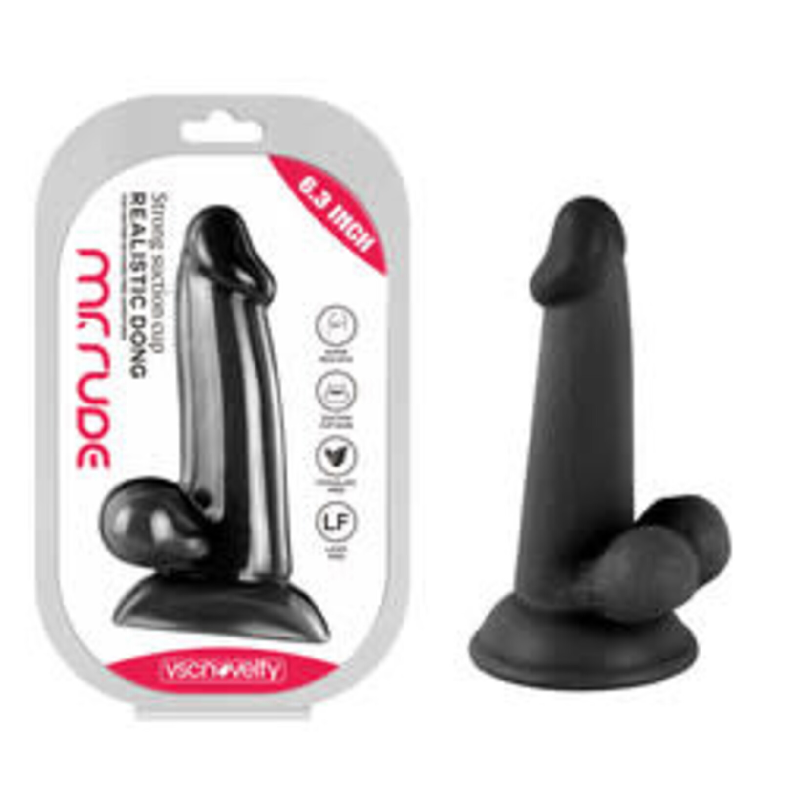 MR. RUDE 6.3" REALISTIC DONG BLACK