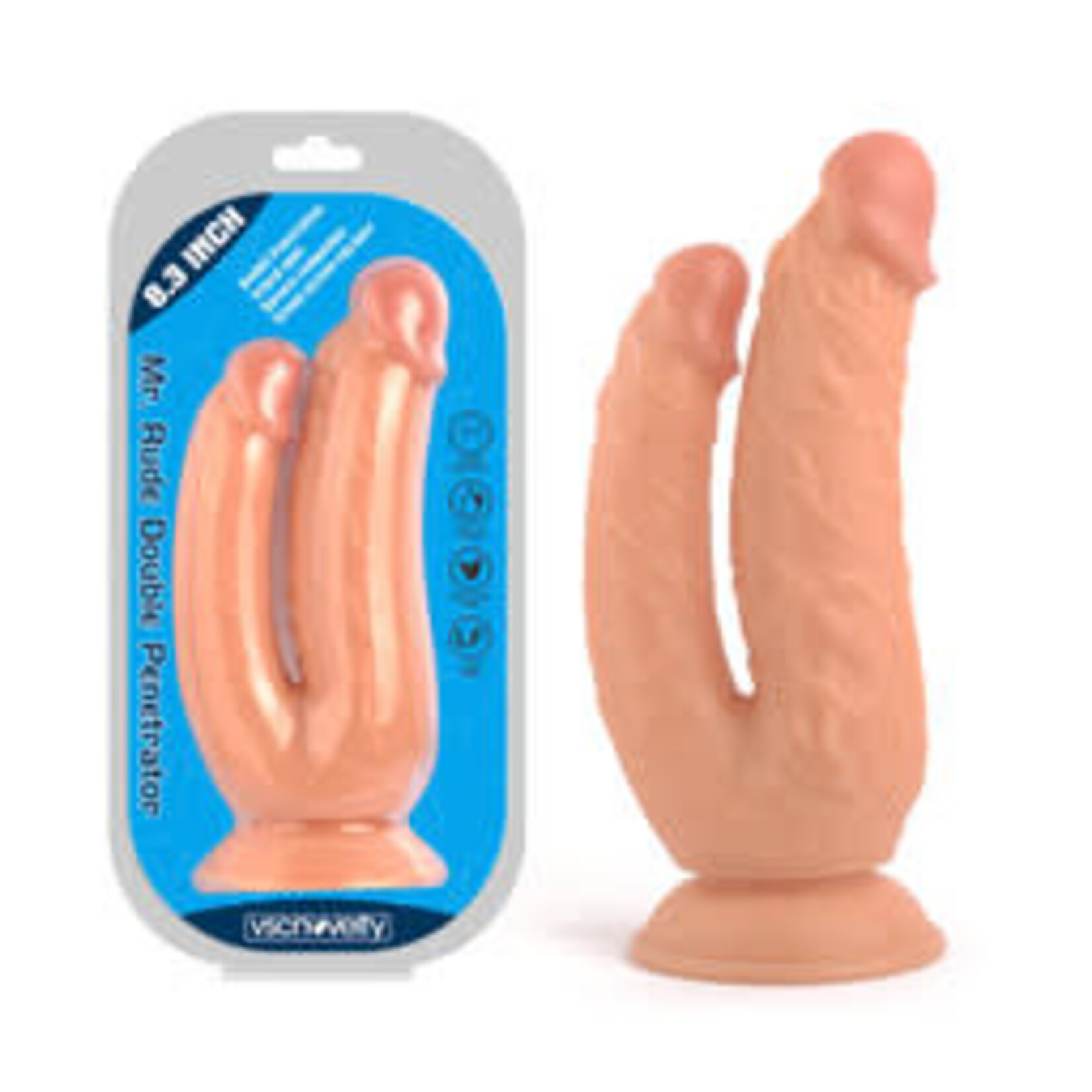 8.3" MR. RUDE - DOUBLE PENETRATOR FLESH