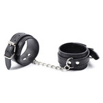 FETISH BOUTIQUE FAUX LEATHER ANKLE CUFFS BLACK