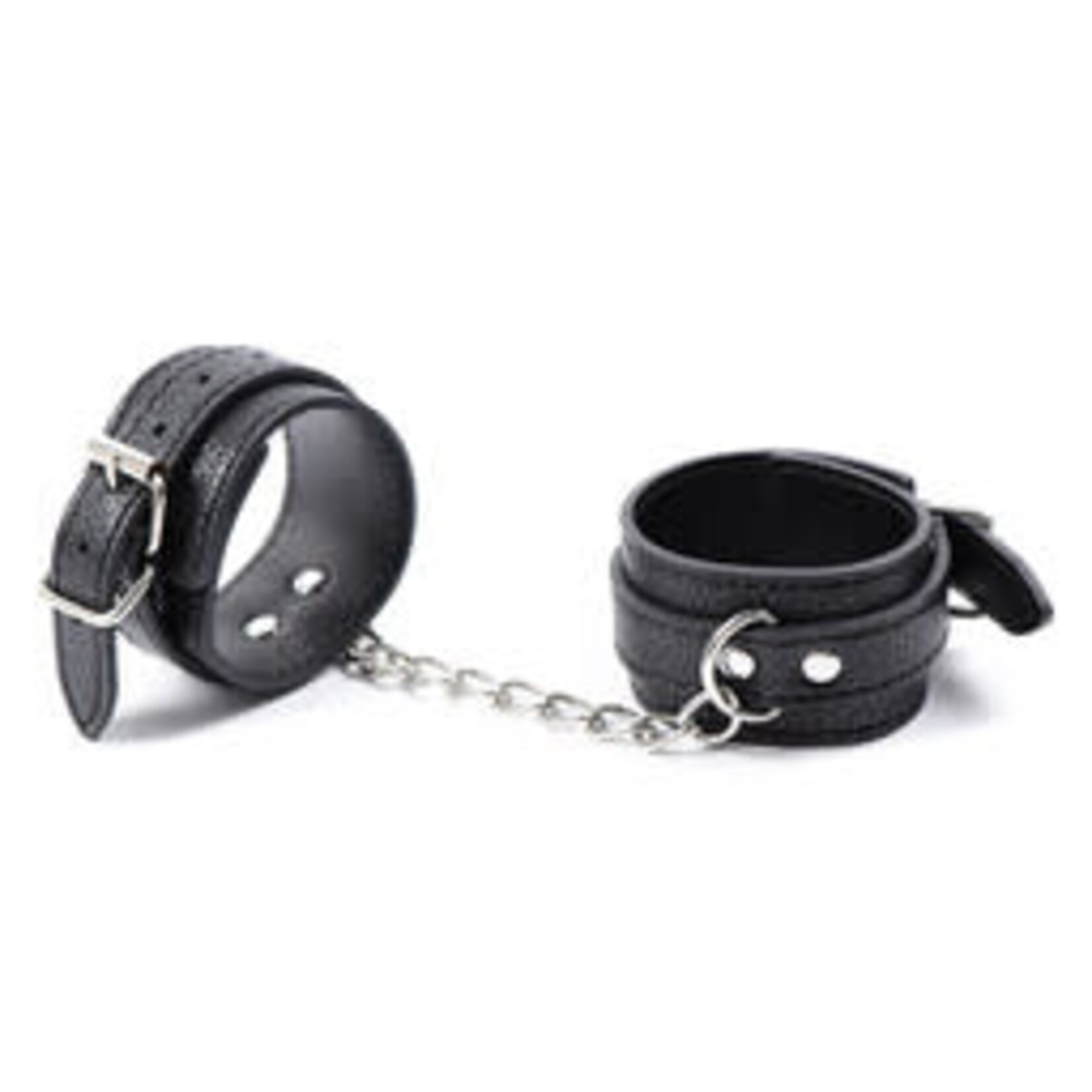 FETISH BOUTIQUE FAUX LEATHER ANKLE CUFFS BLACK